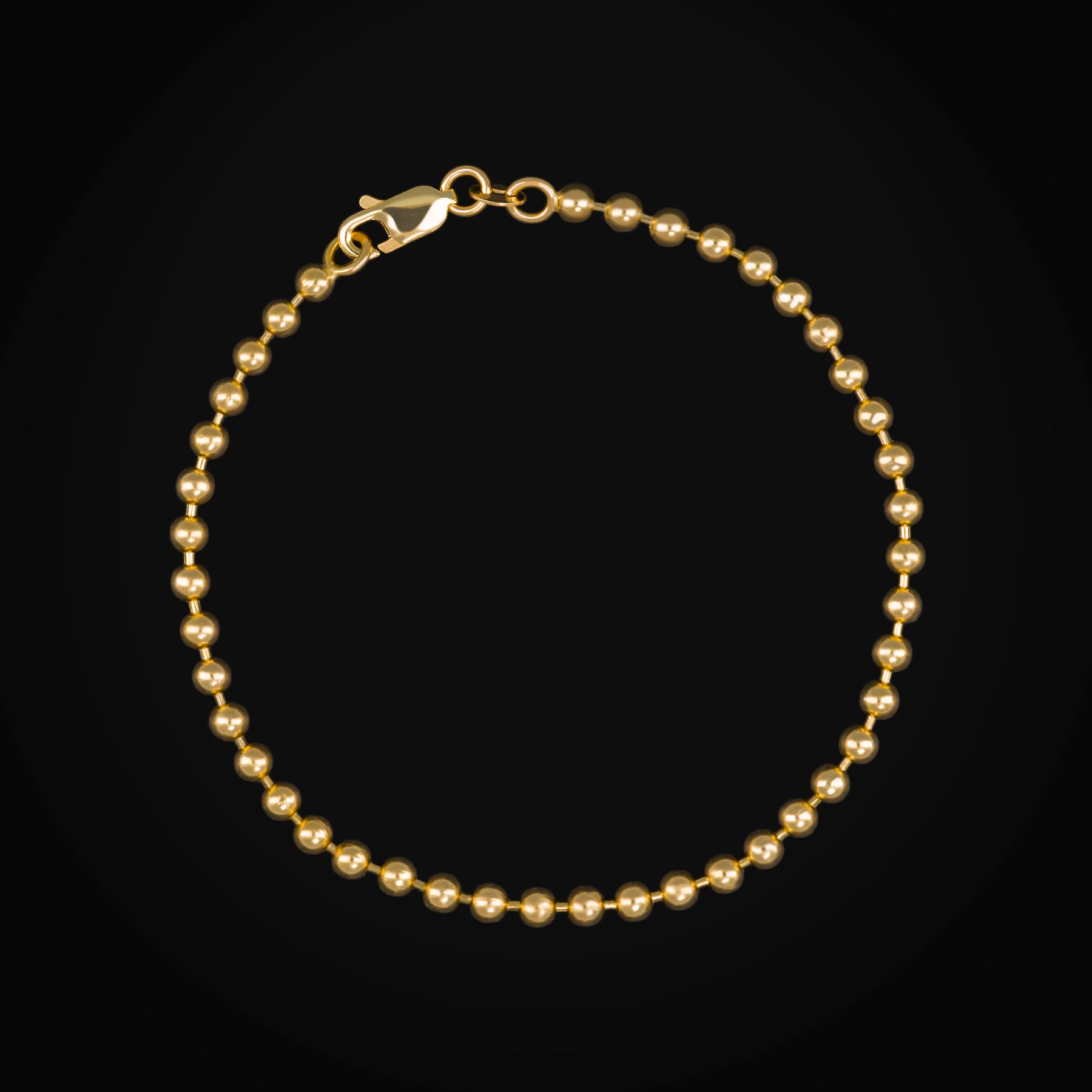 Pulso 14k Tejido Bolitas Oro Amarillo + Estuche