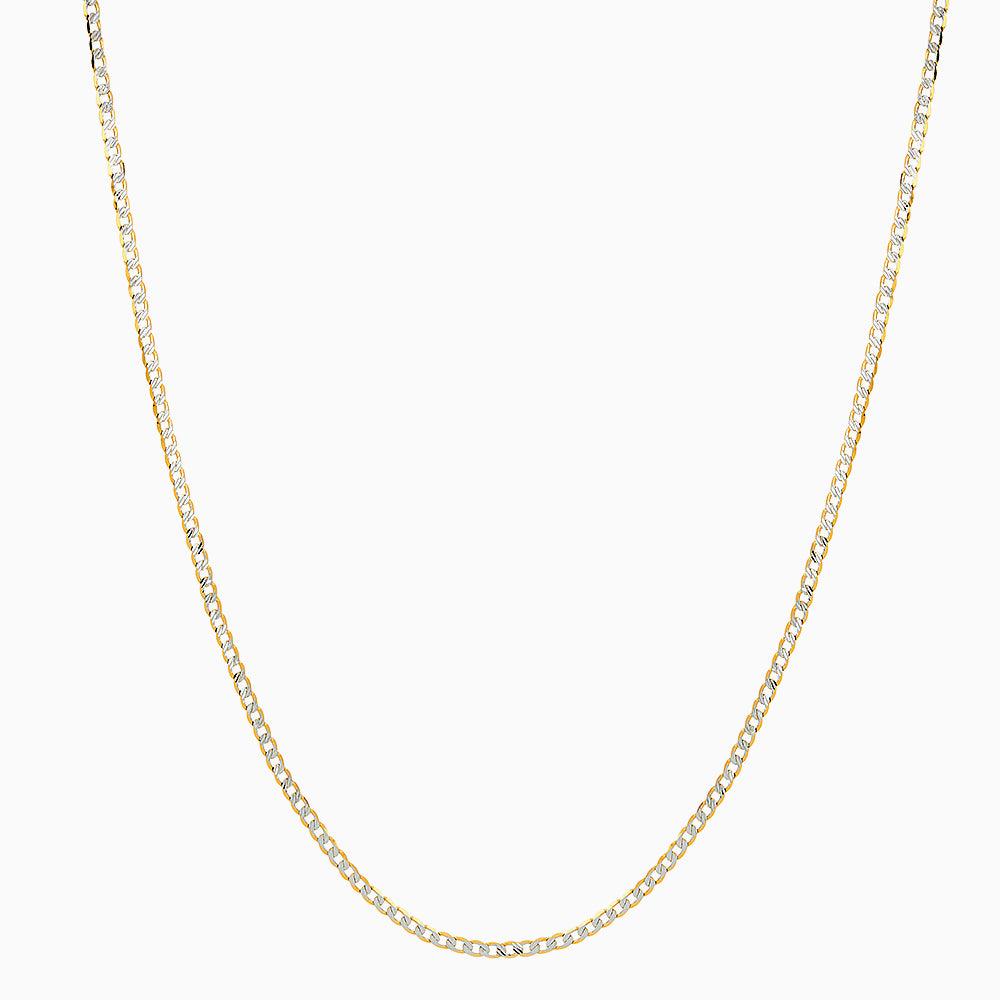Cadena Oro 14k Unisex Tejido Barbado Diamantado Rodio