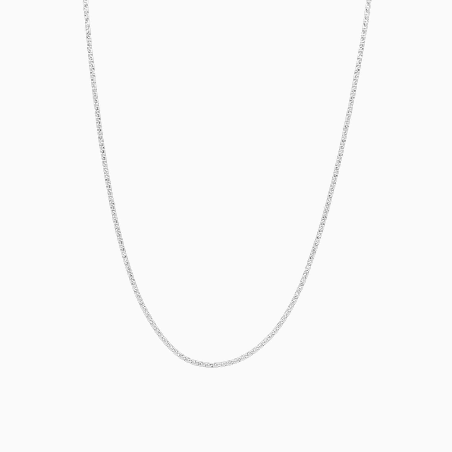 Cadena de Oro Blanco 14k Tejido Hollow Box