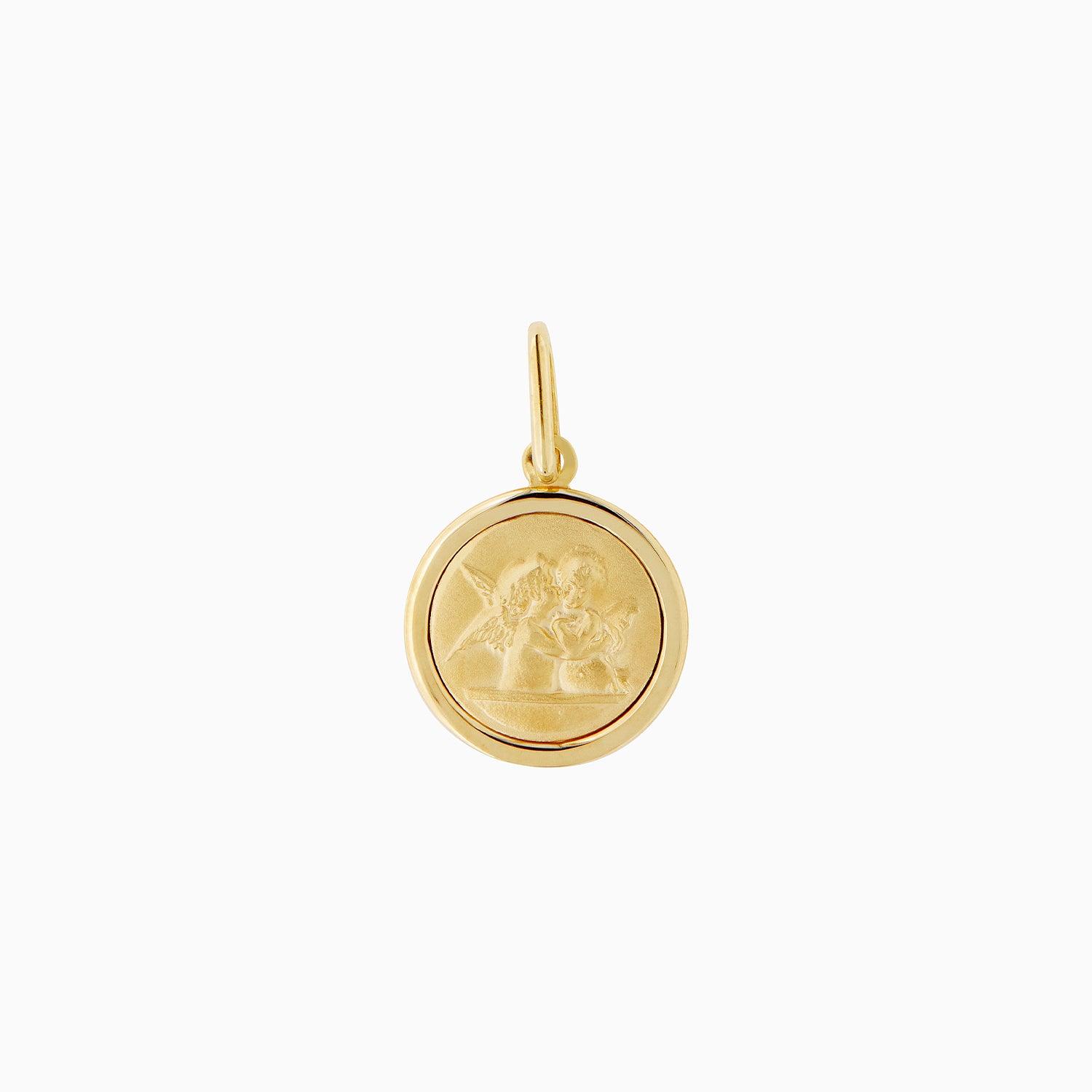 Medalla con Ángeles Oro 14k