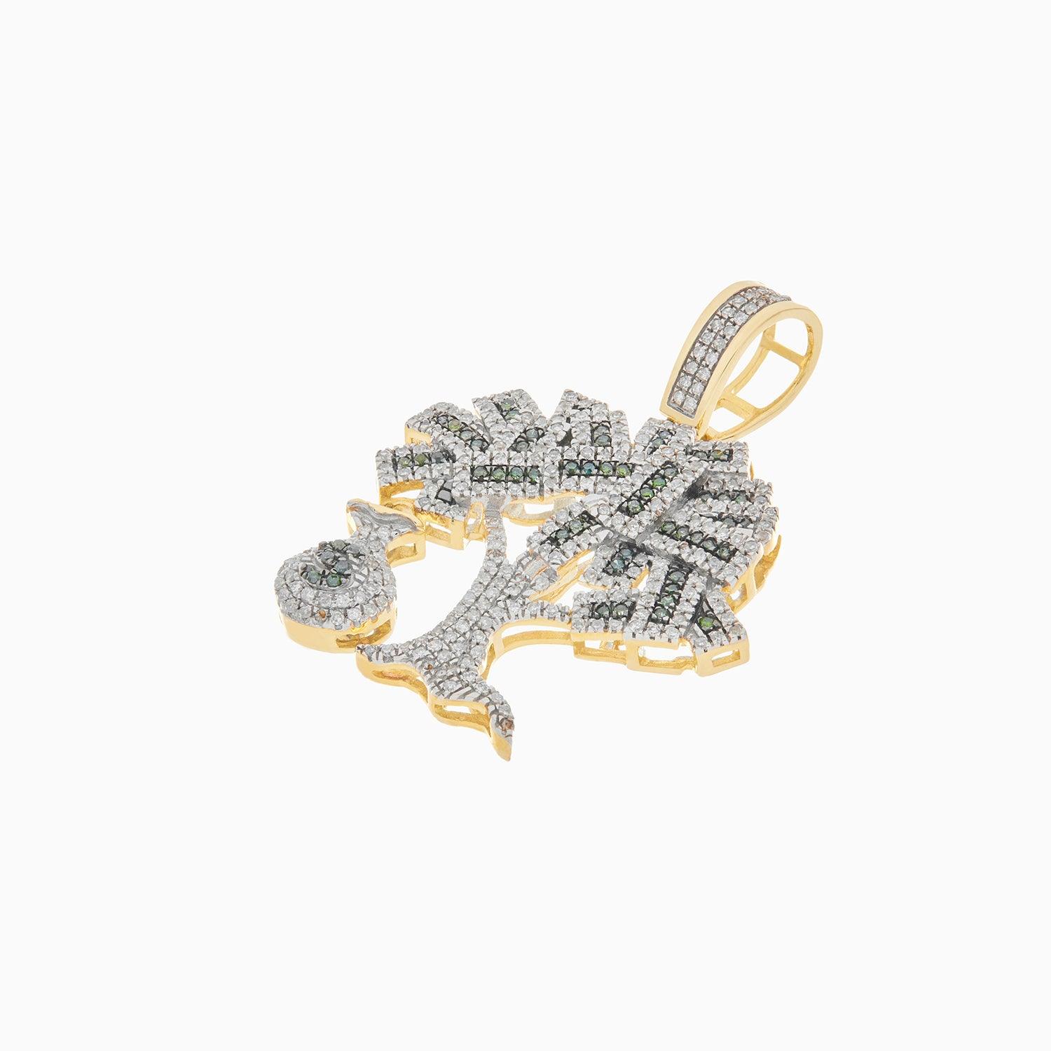 10k Gold Tree Pendant with Diamonds