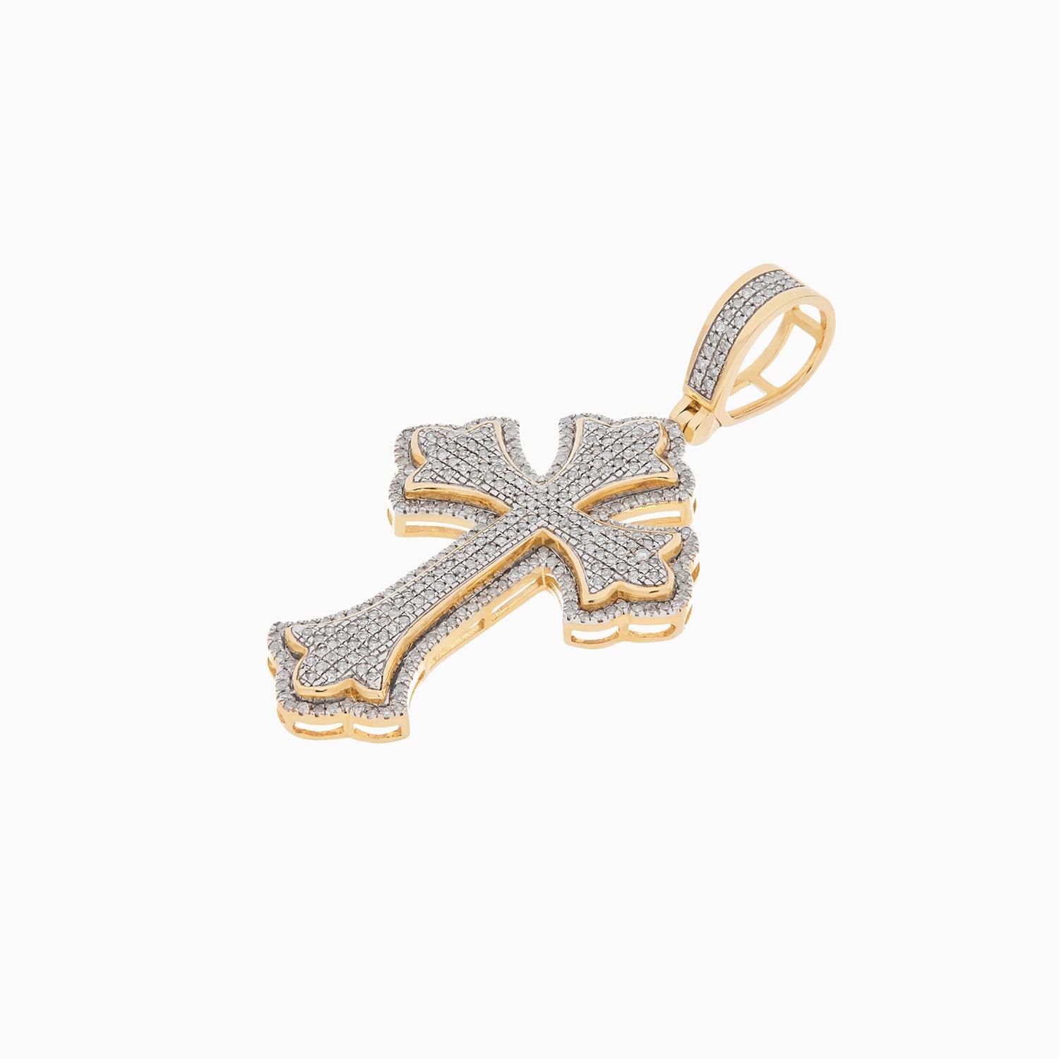 10k Gold Cross Pendant with Diamonds