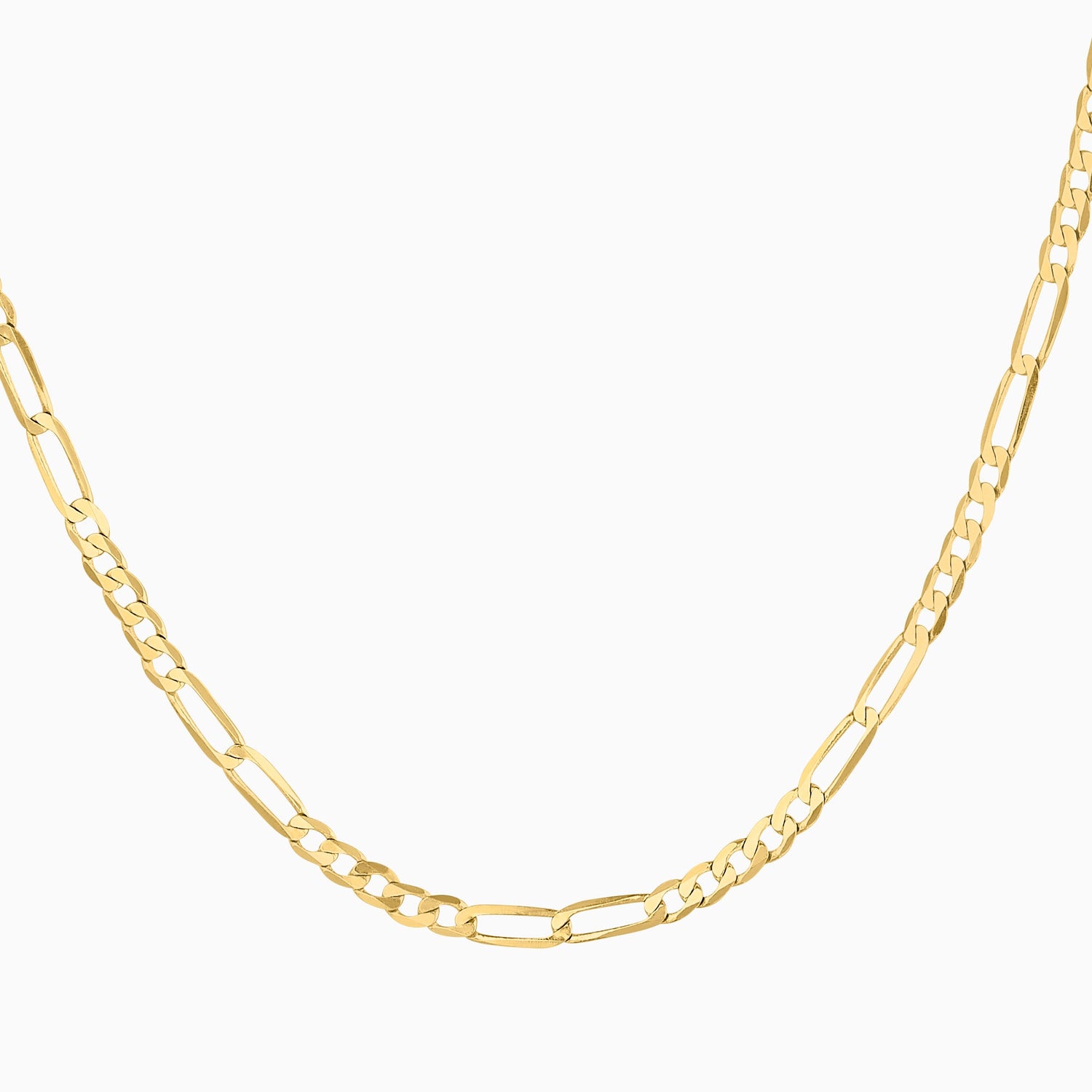 Cadena 5X2 Tejido Fígaro Troquelado 14K Oro Amarillo + Estuche