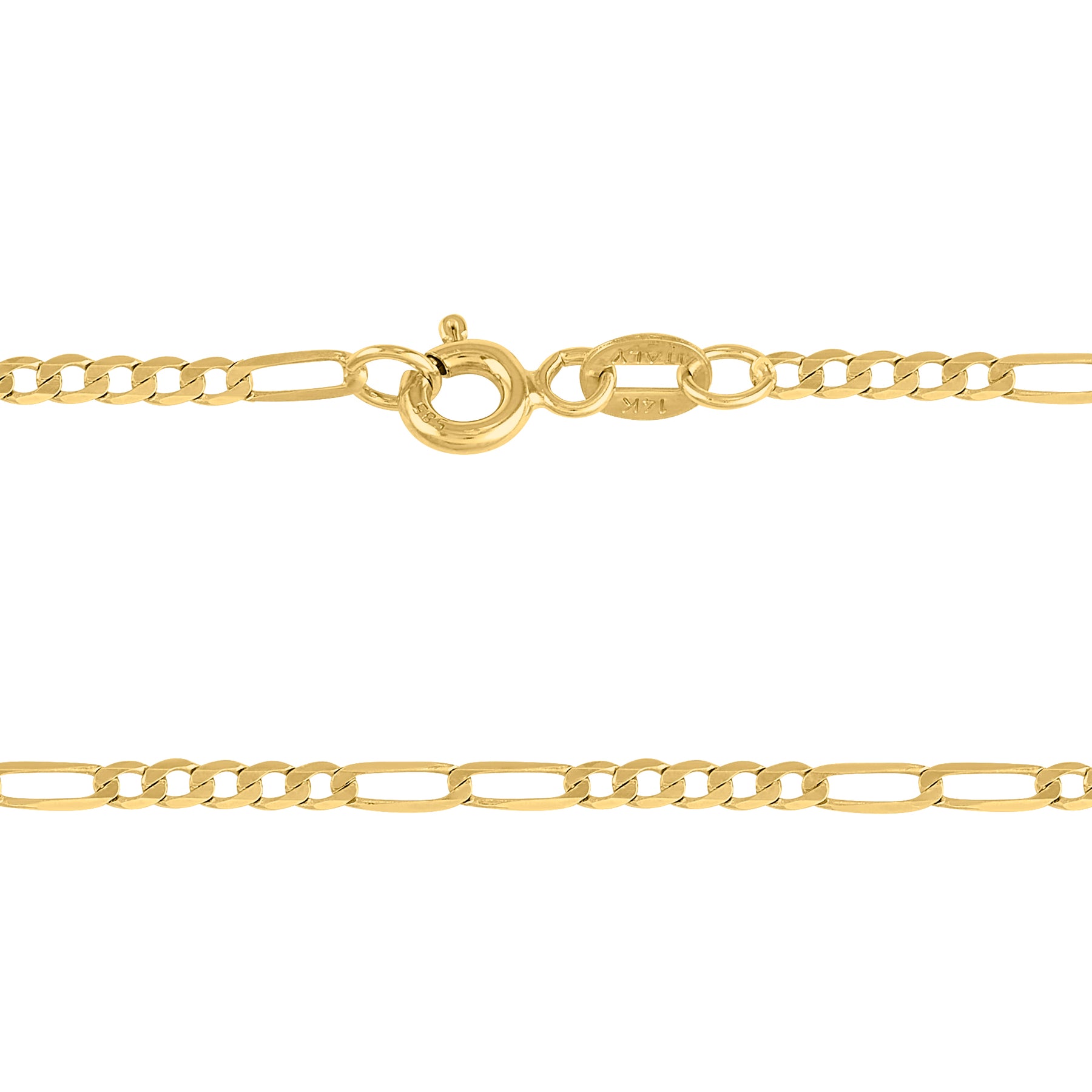 Cadena Tipo Cartier Troquelado 14K Oro Amarillo + Estuche