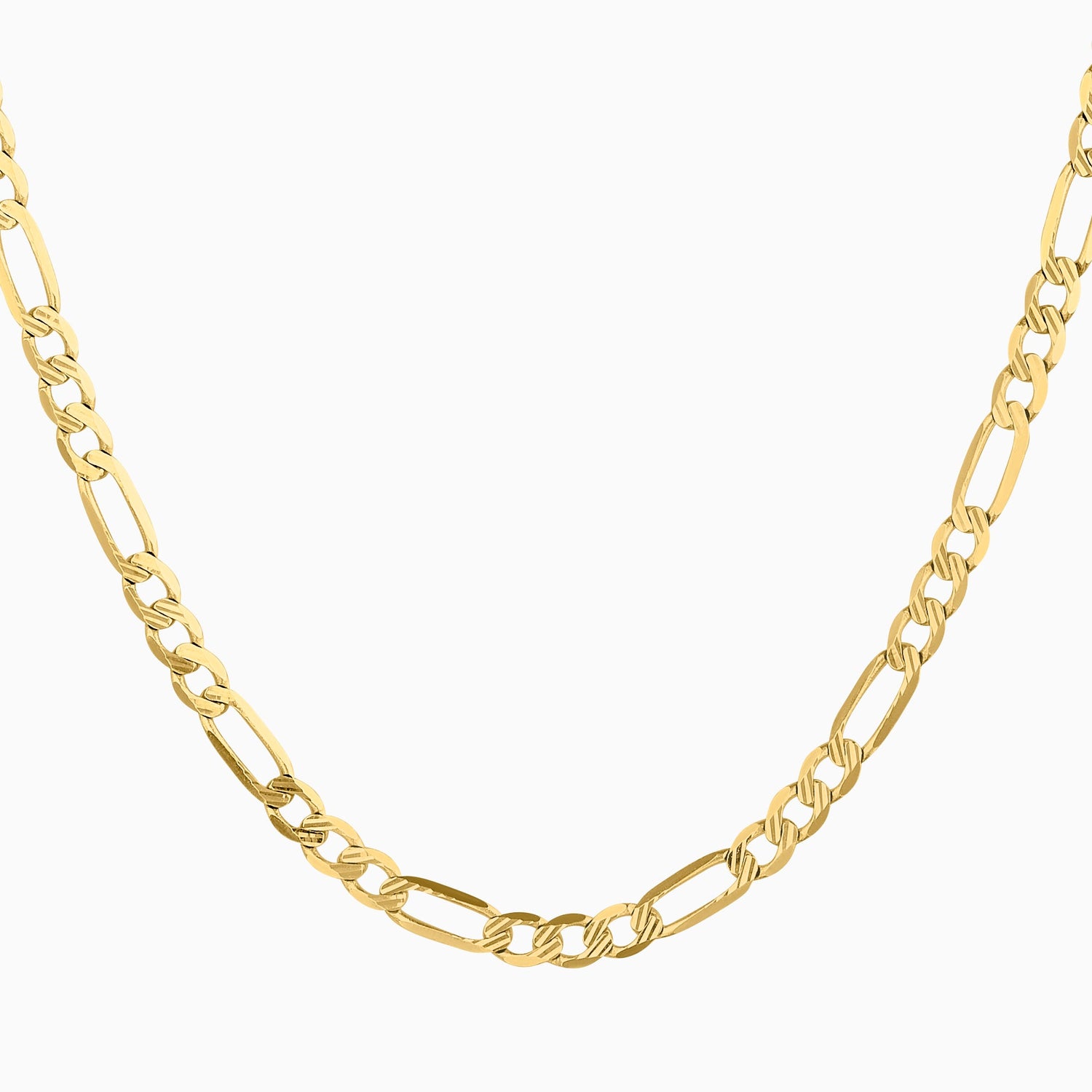 Cadena 3X1 Tejido Fígaro Troquelado 14K Oro Amarillo + Estuche