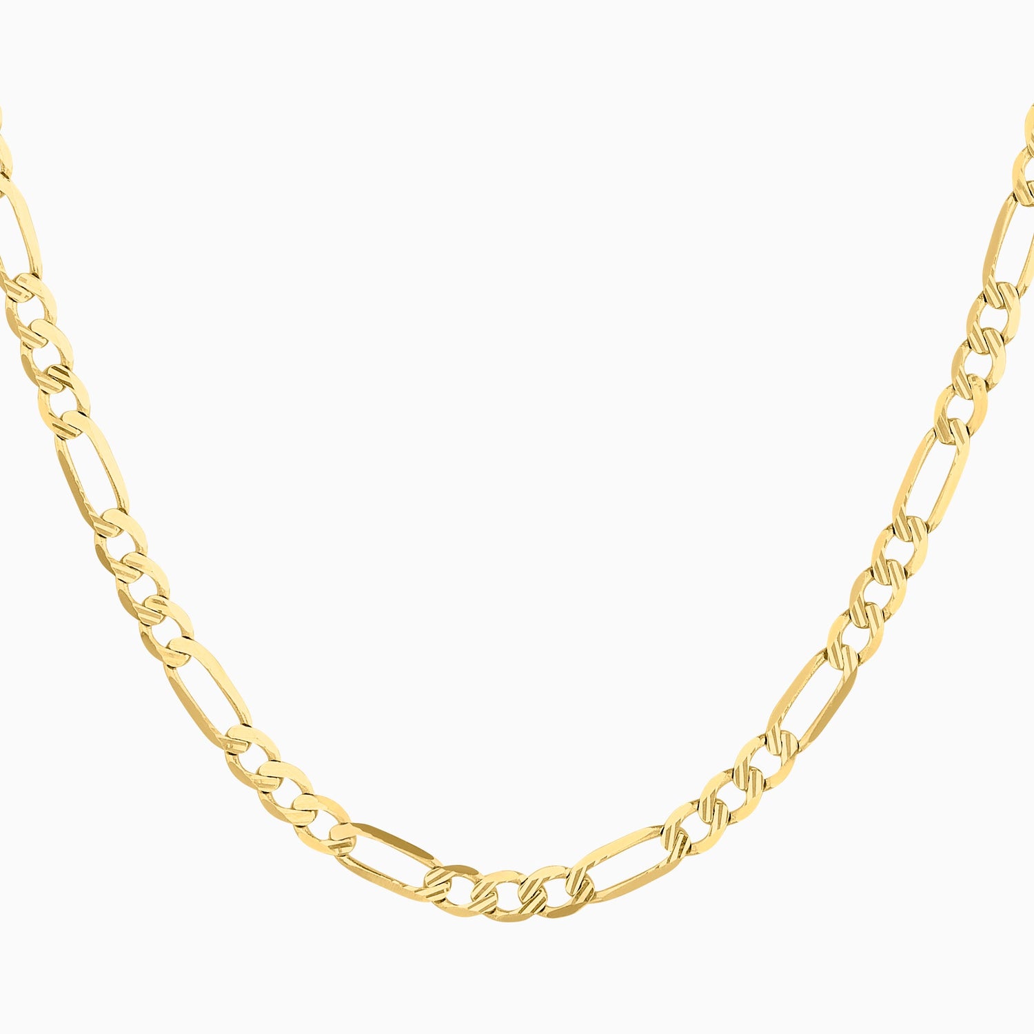 Cadena 3X1 Tejido Fígaro Troquelado 14K Oro Amarillo + Estuche