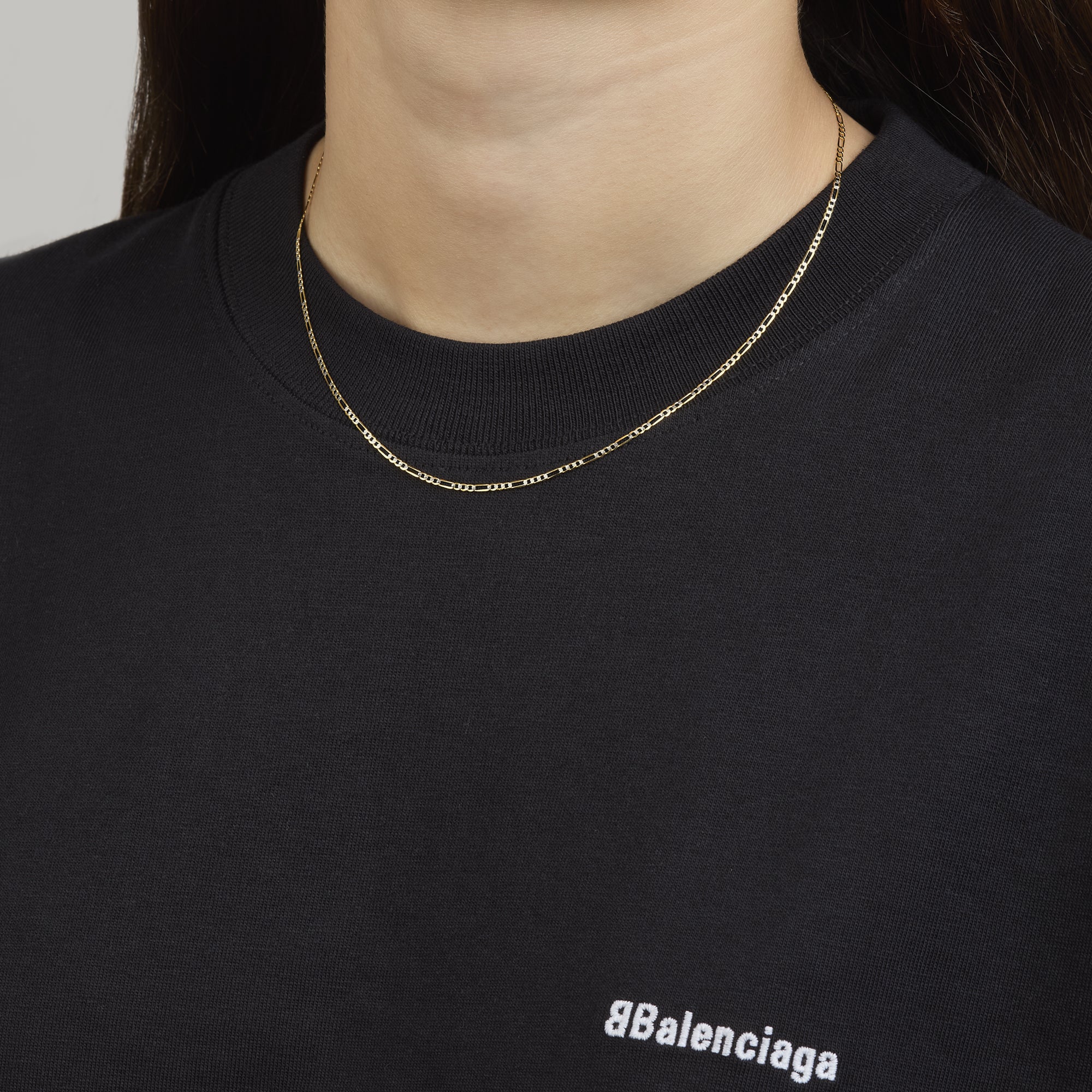 Cadena 3X1 Tejido Fígaro Diamantada 14K Oro Amarillo + Estuche