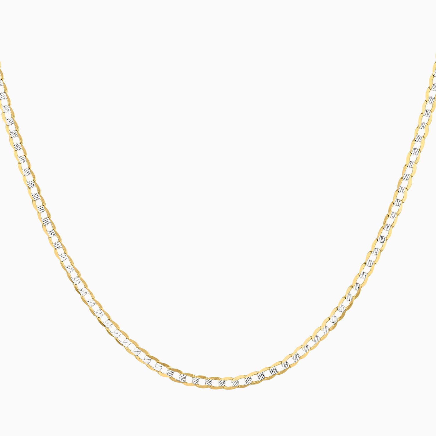 Cadena Barbada Diamantado 14K Oro Amarillo + Estuche