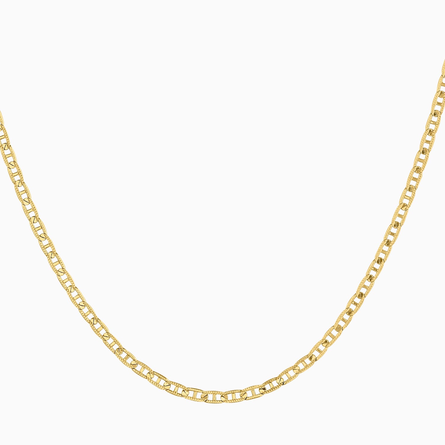 Cadena Tipo Ancla Lamina 14K Oro Amarillo + Estuche
