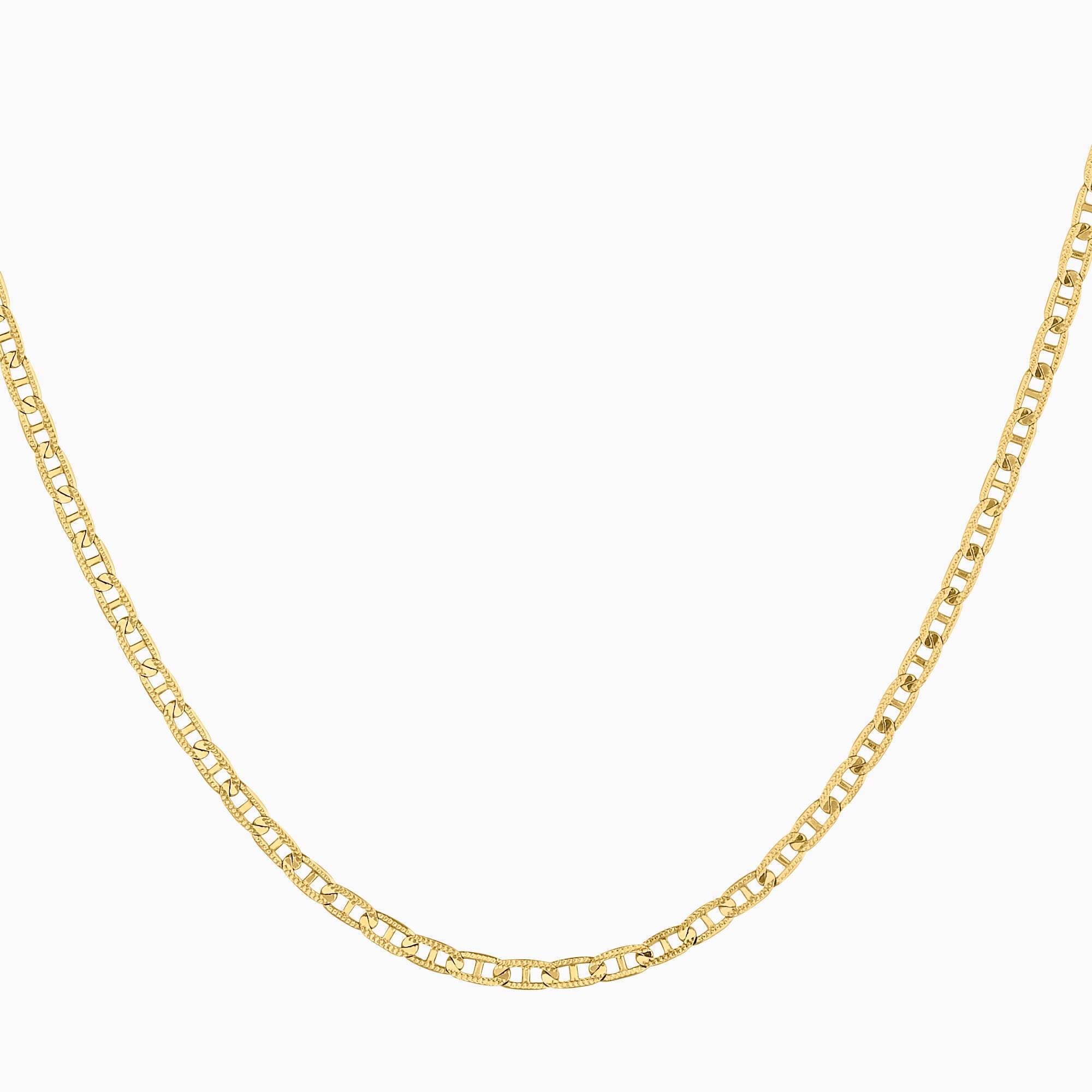 Cadena Tipo Ancla Lamina 14K Oro Amarillo + Estuche