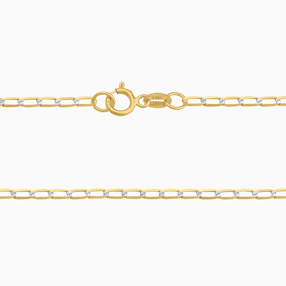 Cadena Ancla Diamantada 14K Oro Amarillo + Estuche