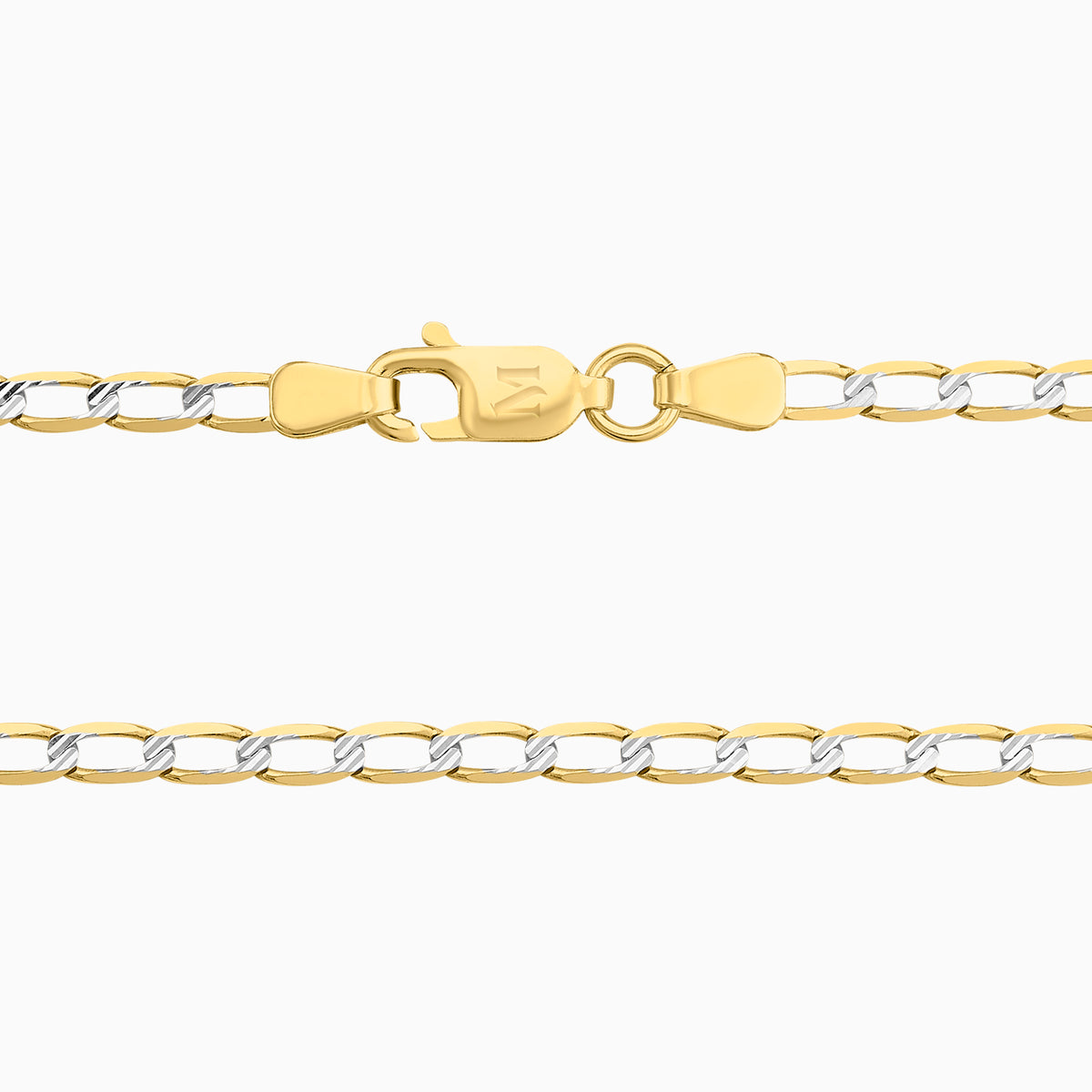 Cadena Ancla Diamantada 14K Oro Amarillo + Estuche