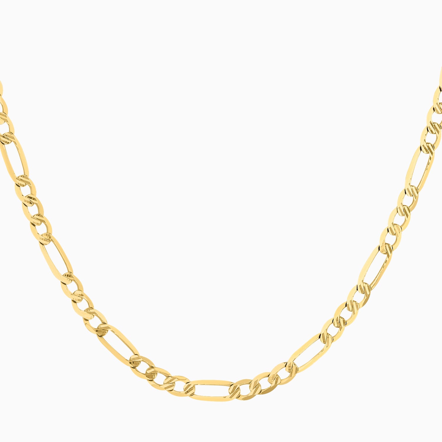 Cadena 3X1 Tejido Fígaro Troquelado 14K Oro Amarillo + Estuche