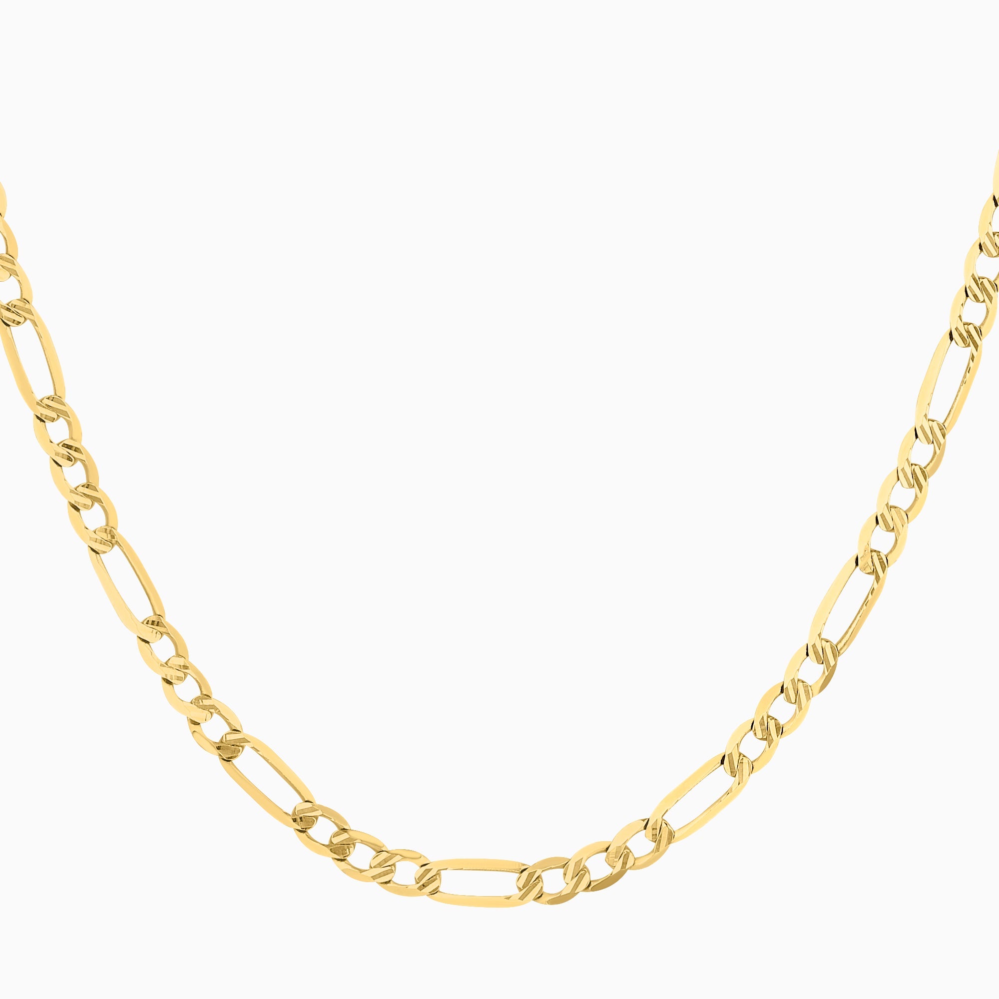 Cadena 3X1 Tejido Fígaro Troquelado 14K Oro Amarillo + Estuche
