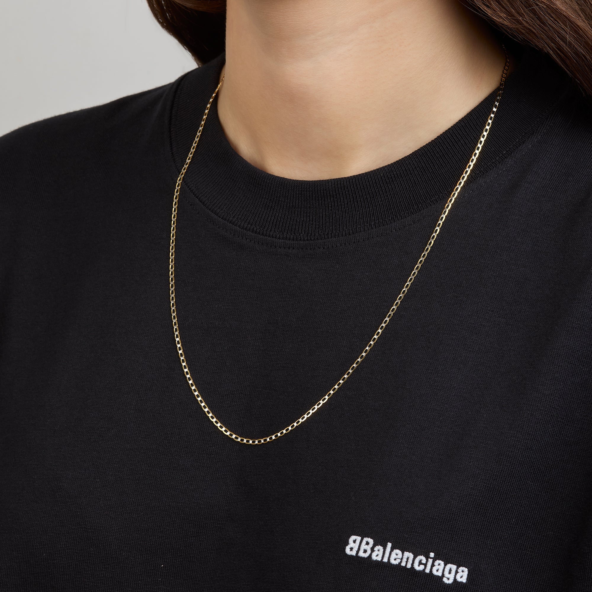 14K Yellow Gold Diamond Anchor Chain + Case