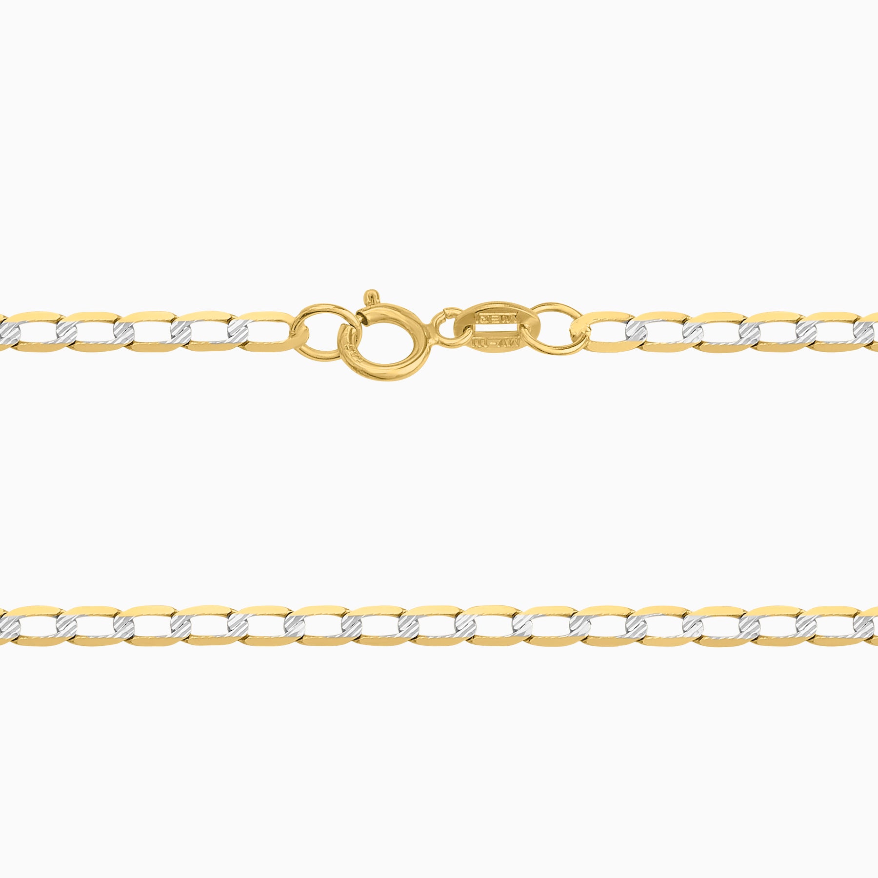 Cadena Ancla Diamantada 14K Oro Amarillo + Estuche