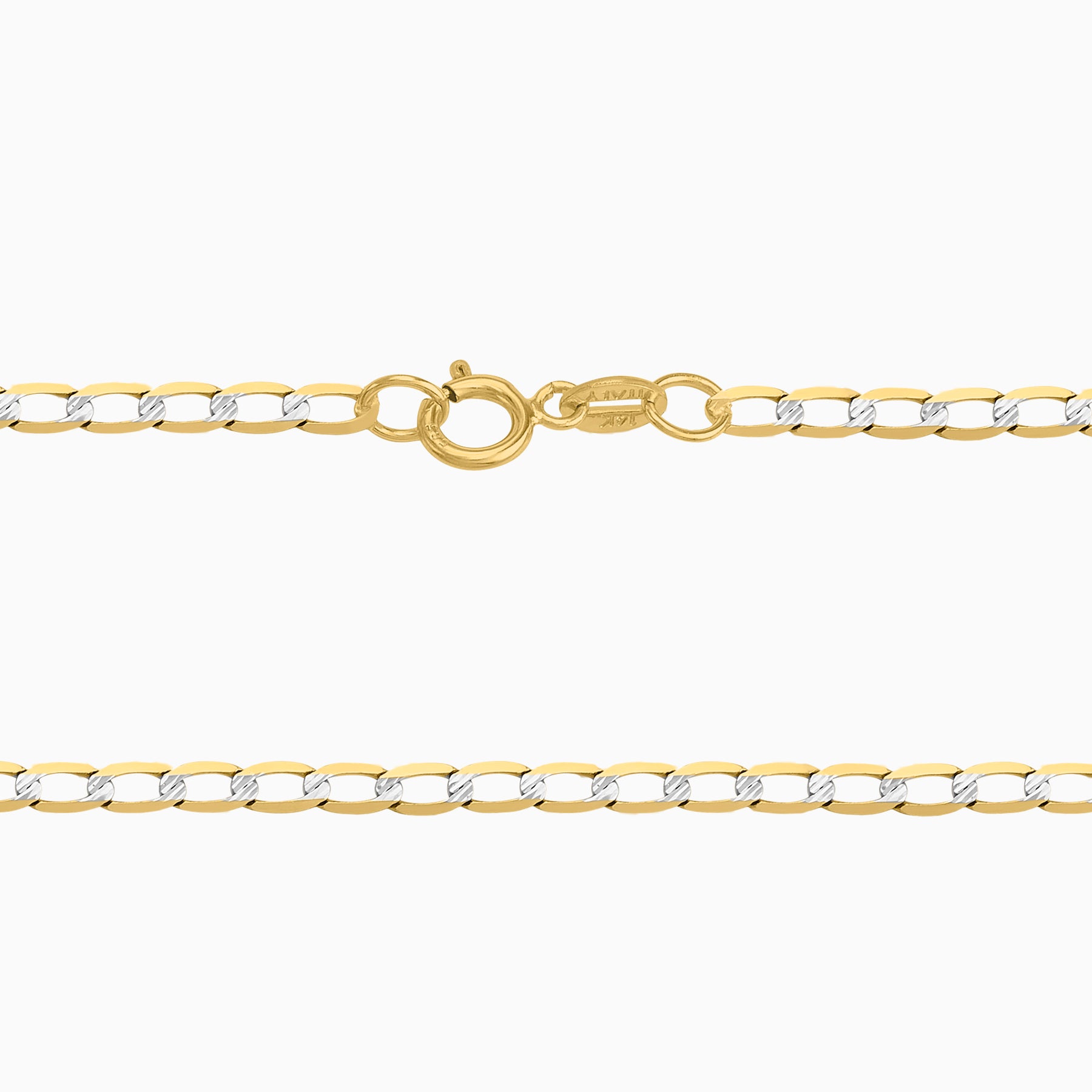 Cadena Ancla Diamantada 14K Oro Amarillo + Estuche