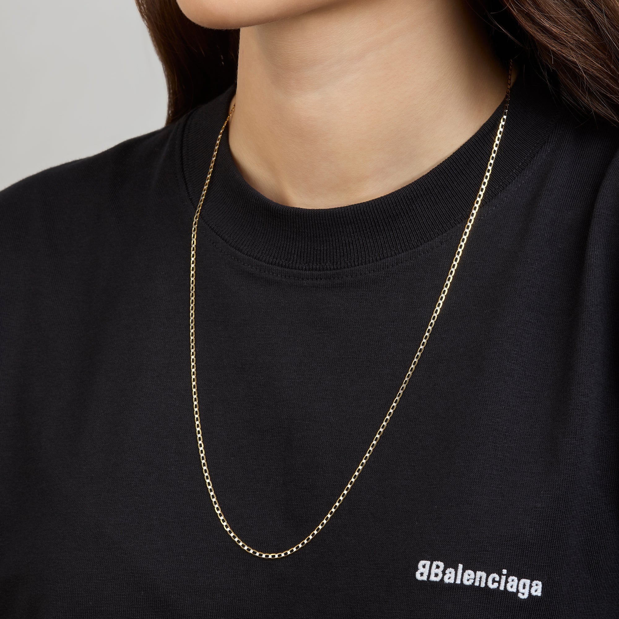 14K Yellow Gold Diamond Anchor Chain + Case