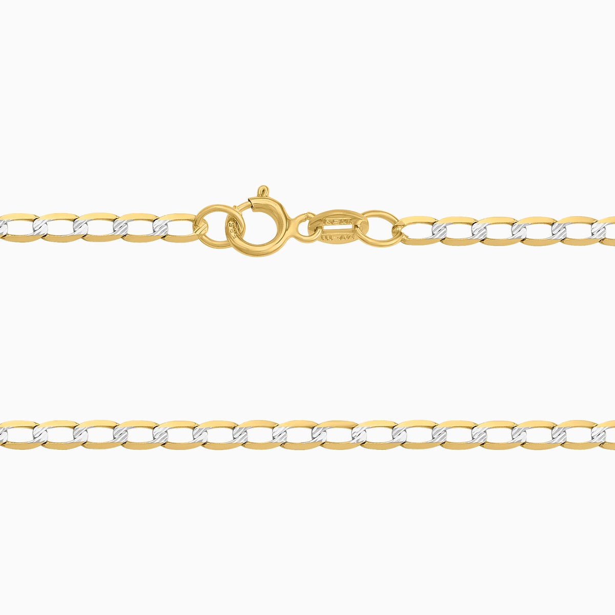 Cadena Ancla Diamantada 14K Oro Amarillo + Estuche