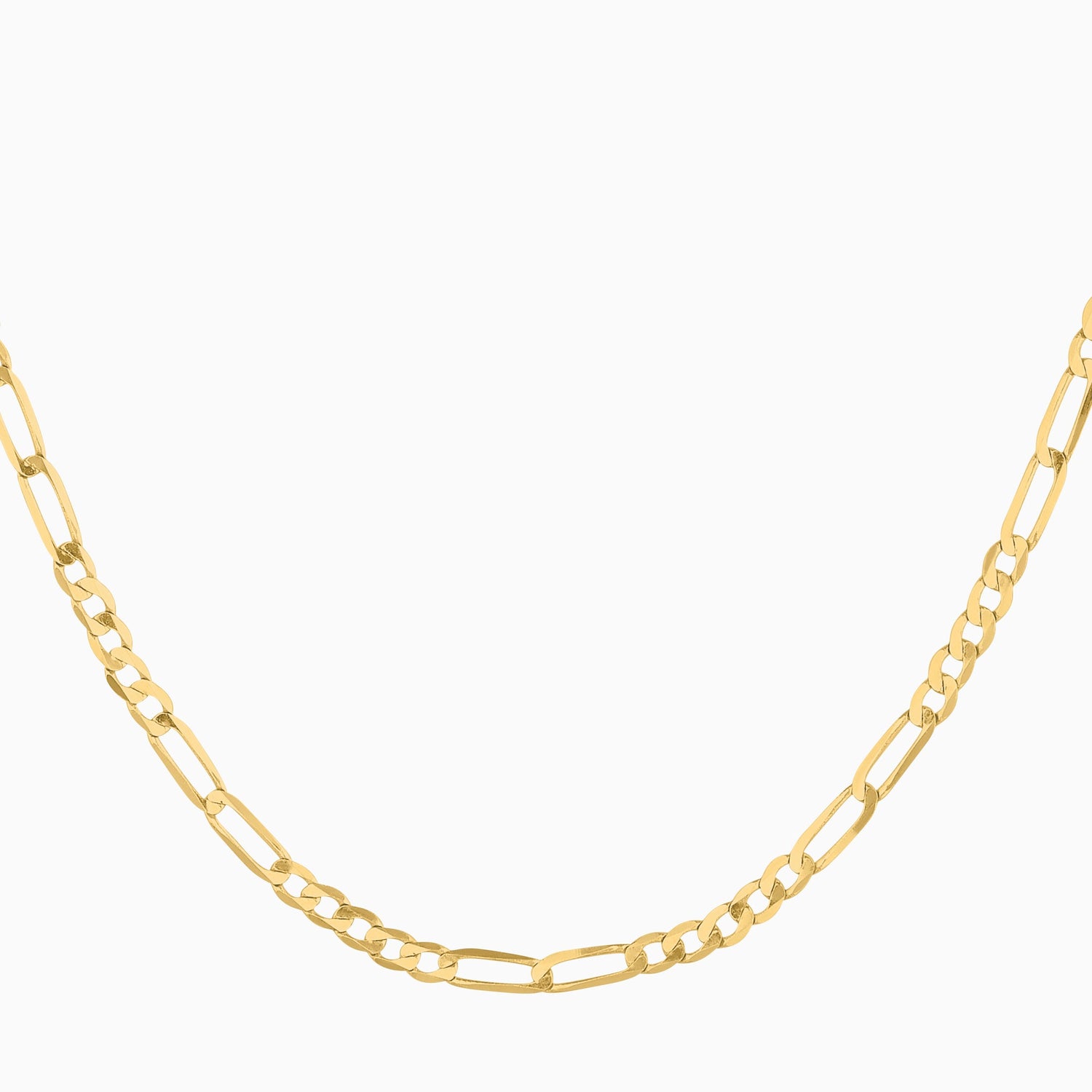 Cadena 5X2 Tejido Fígaro Troquelado 14K Oro Amarillo + Estuche