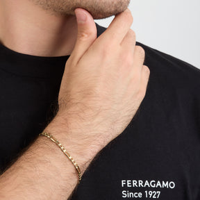 Pulso Tejido Fígaro 3x1 En Oro Amarillo 14K  + Estuche