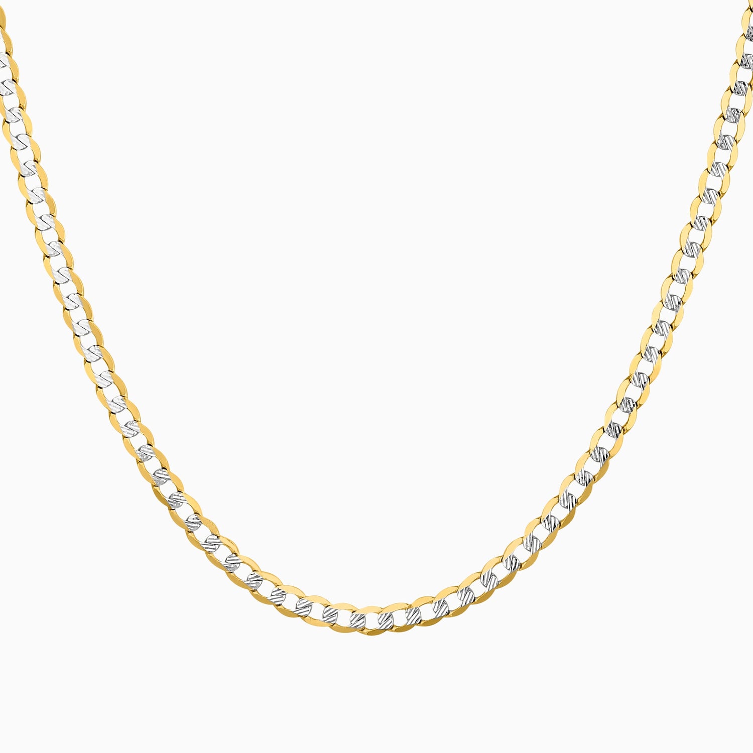 Cadena Barbada Diamantada 14k + Estuche