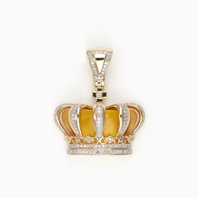 Dije Corona Amarilla de Oro 10k con Diamantes