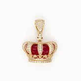Dije Corona Roja de Oro 14k con Diamantes