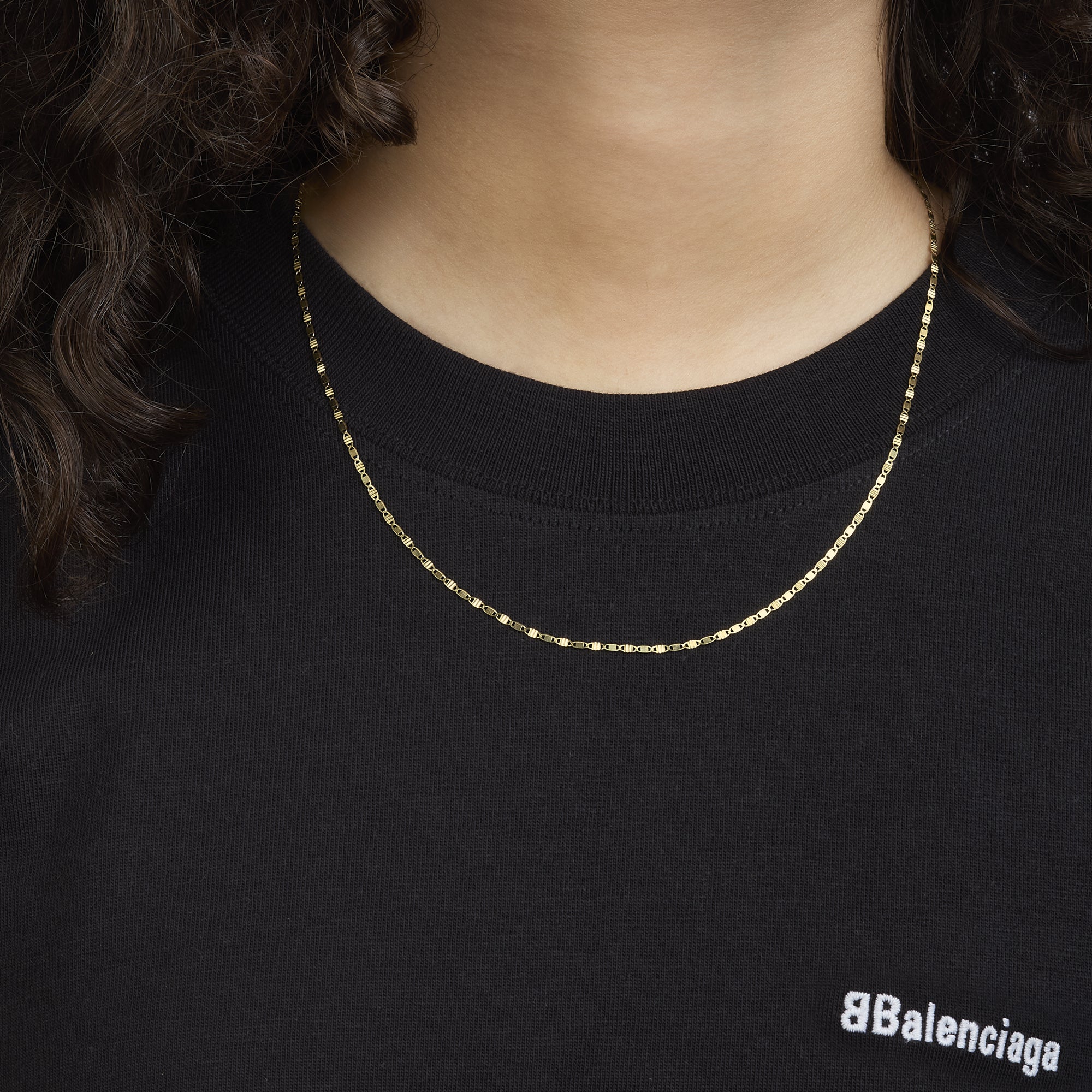 Cadena Tipo Ancla Lamina 14K Oro Amarillo + Estuche