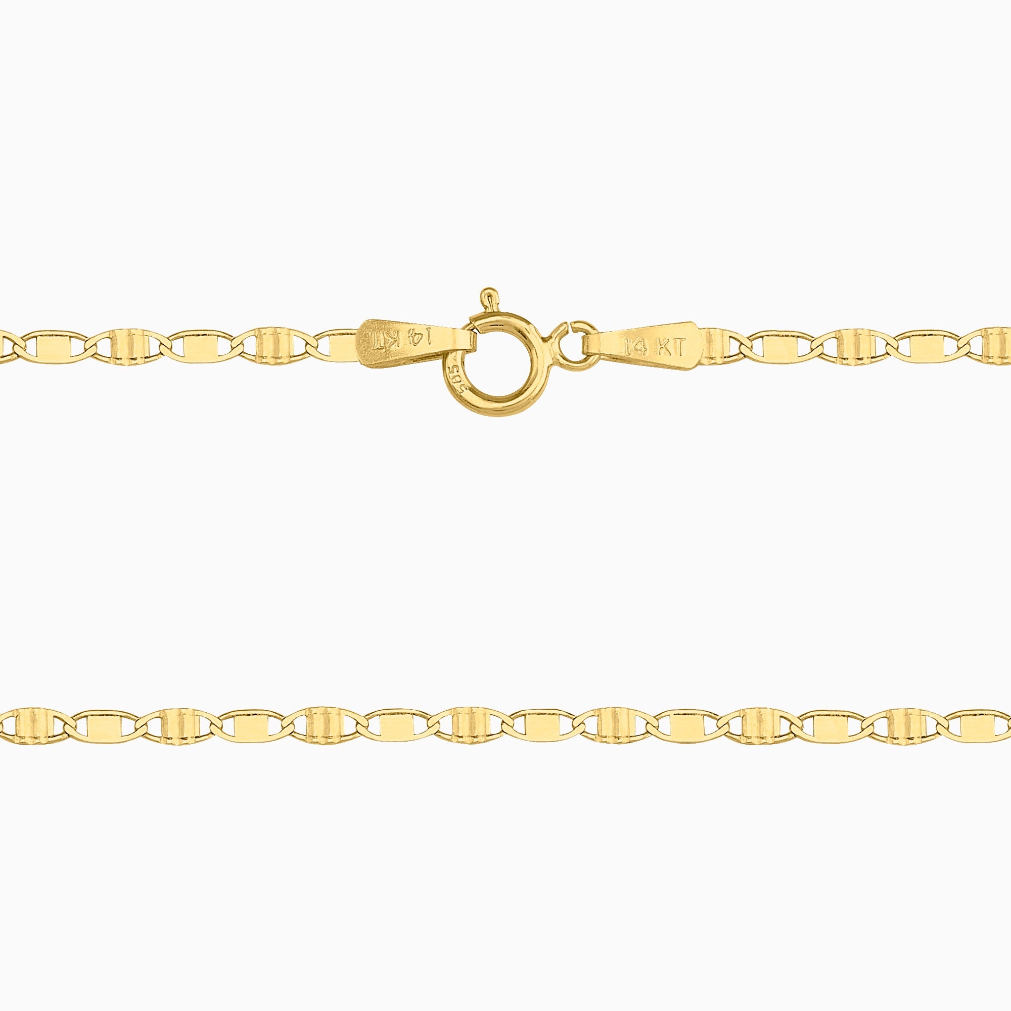 Cadena Tipo Ancla Lamina 14K Oro Amarillo + Estuche