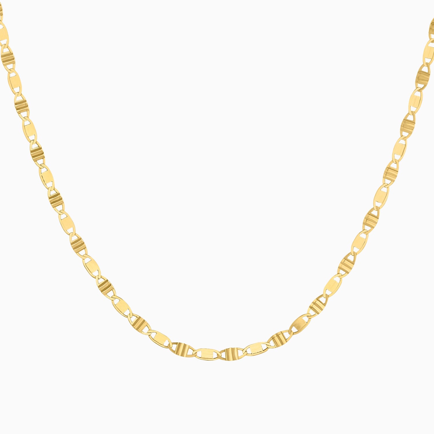 Cadena Tipo Ancla Lamina 14K Oro Amarillo + Estuche