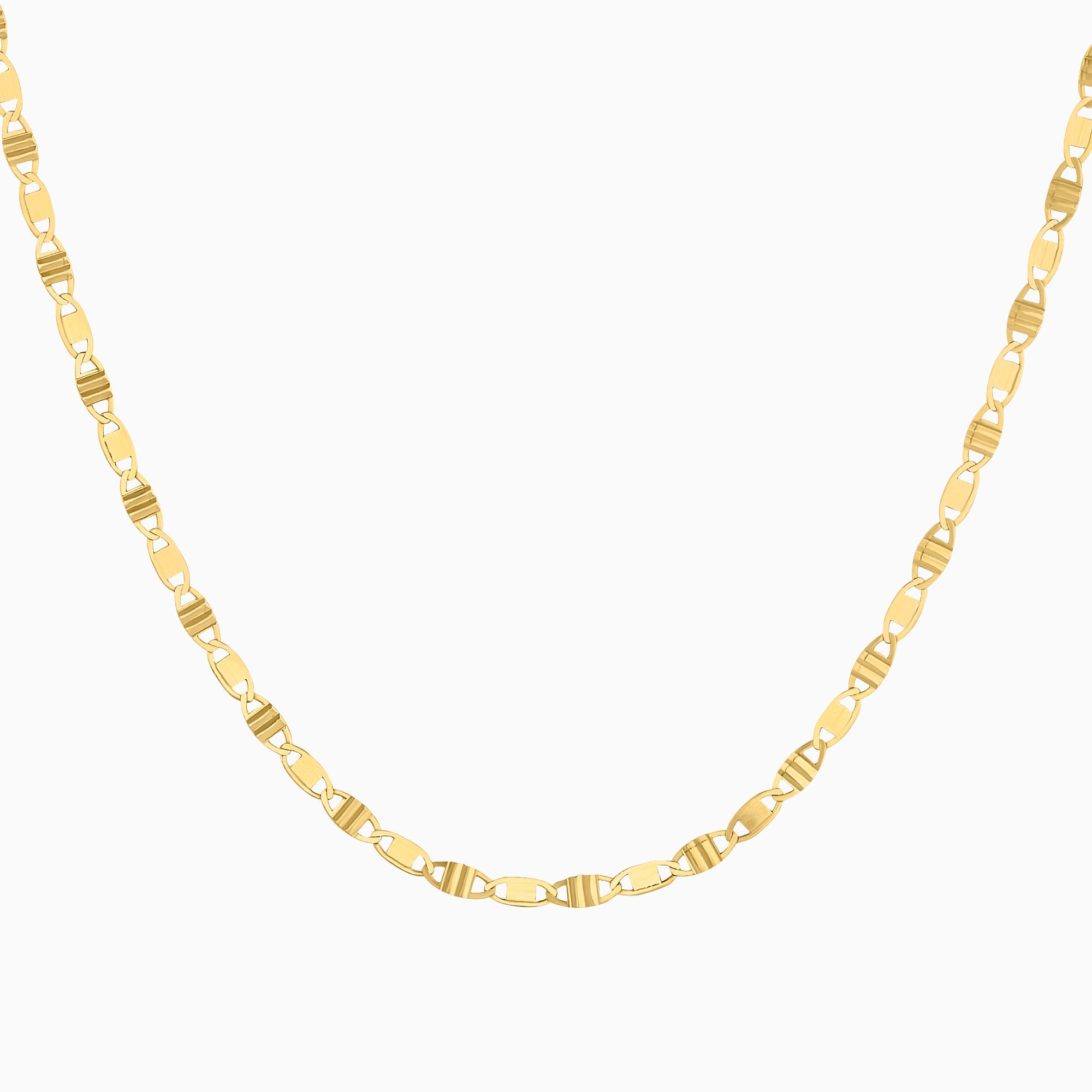 Cadena Tipo Ancla Lamina 14K Oro Amarillo + Estuche