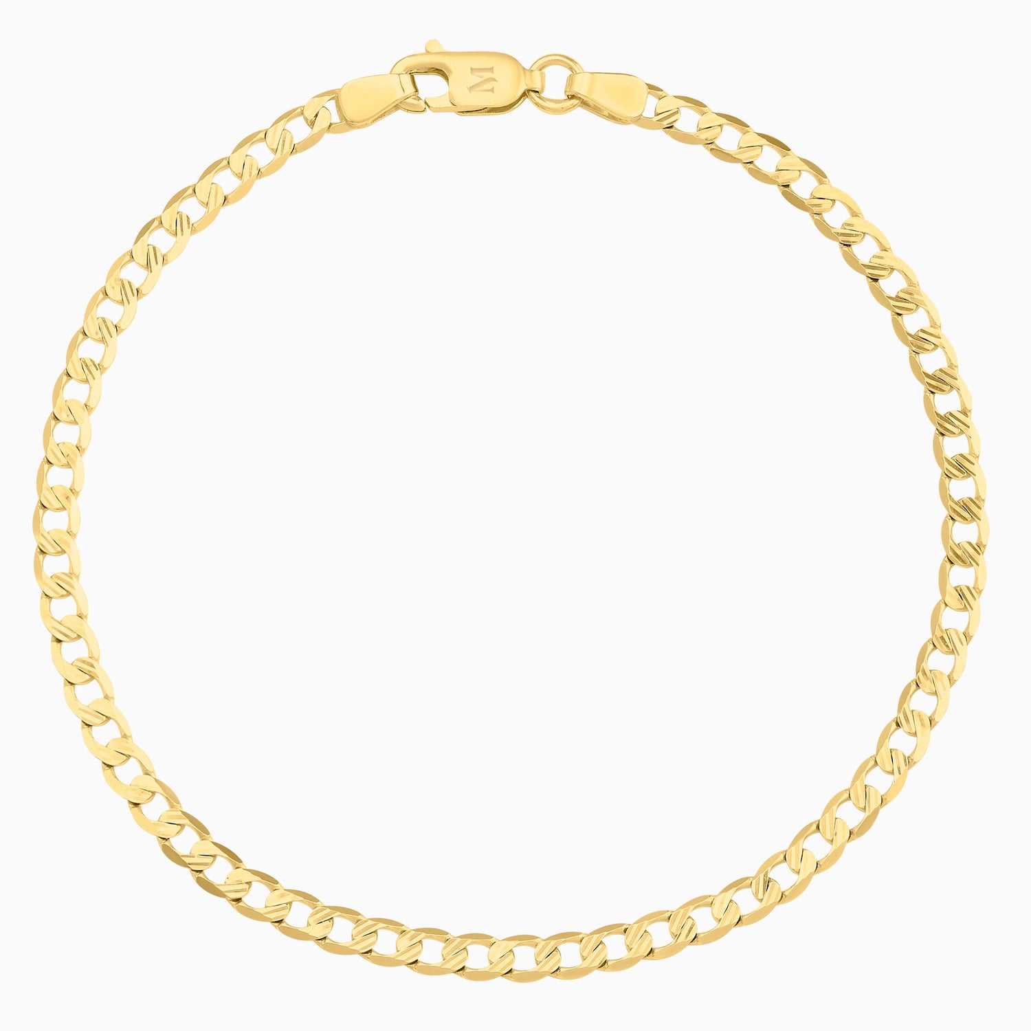 Pulso Tejido Barbado Troquelado 14K Oro Amarillo + Estuche
