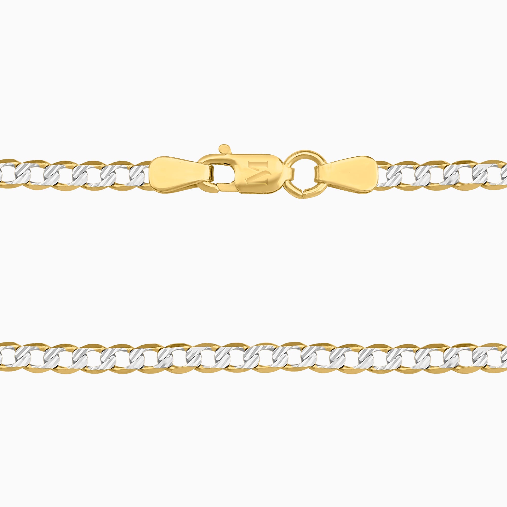 Cadena Tejido Barbado Diamantado 14K + Estuche