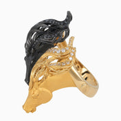 Anillo Caballos 18k Oro Amarillo y Negro + Estuche