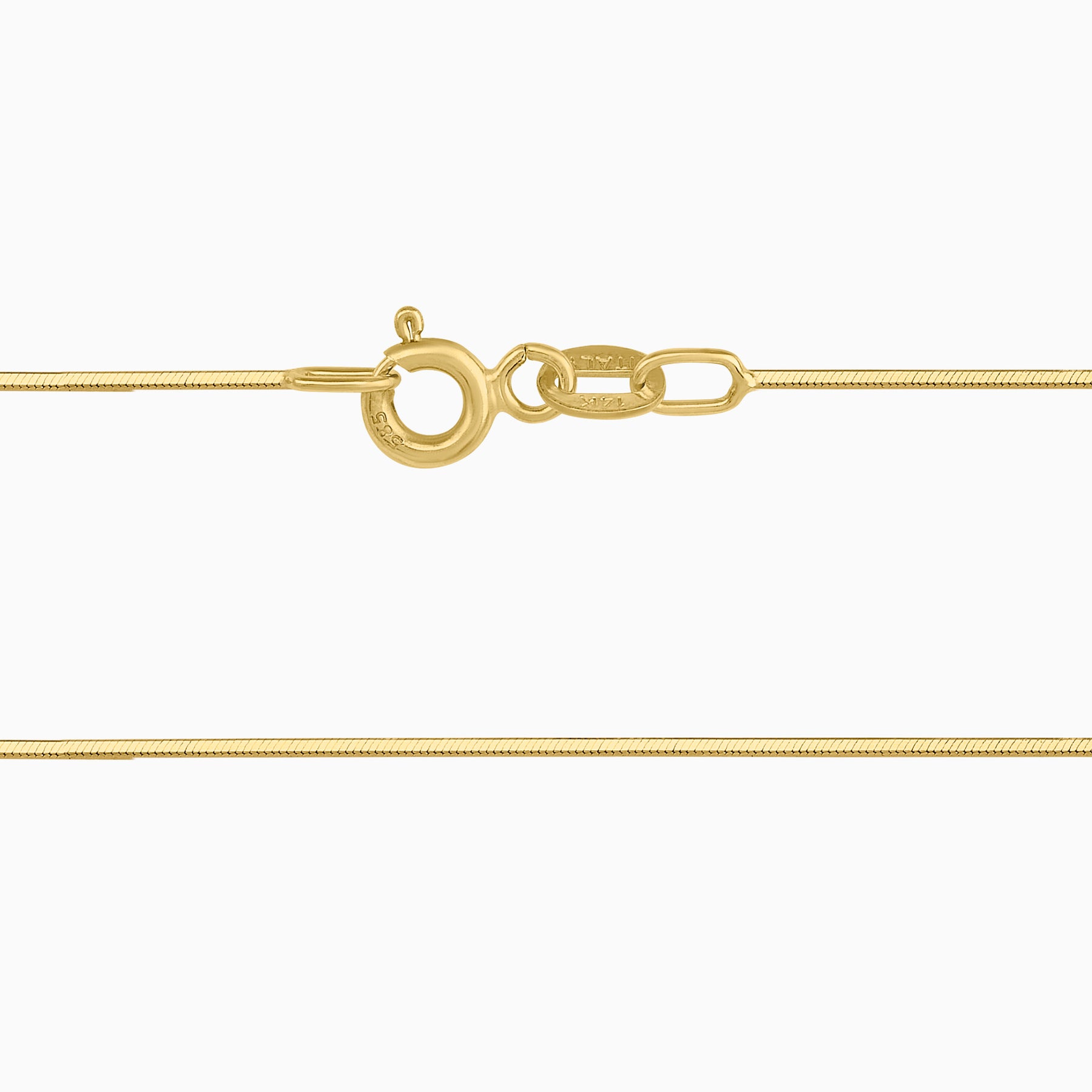 Cadena Tejido Planchado Cuadrado 14K Oro Amarillo + Estuche