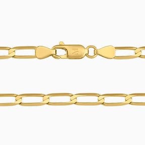 Cadena Tejido Ancla Larga 14K Oro Amarillo + Estuche