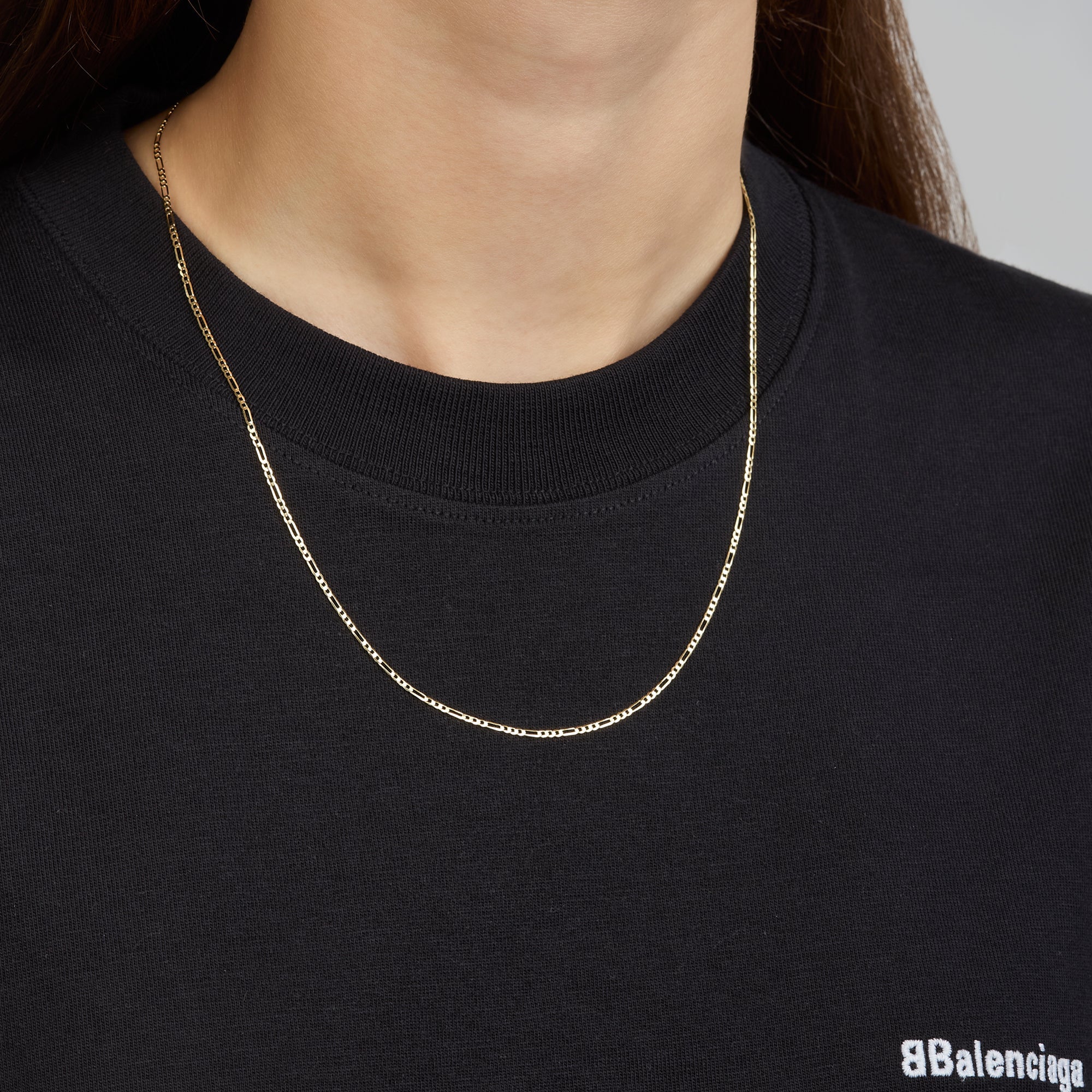 Cadena 3X1 Tejido Fígaro Lisa 14K Oro Amarillo + Estuche