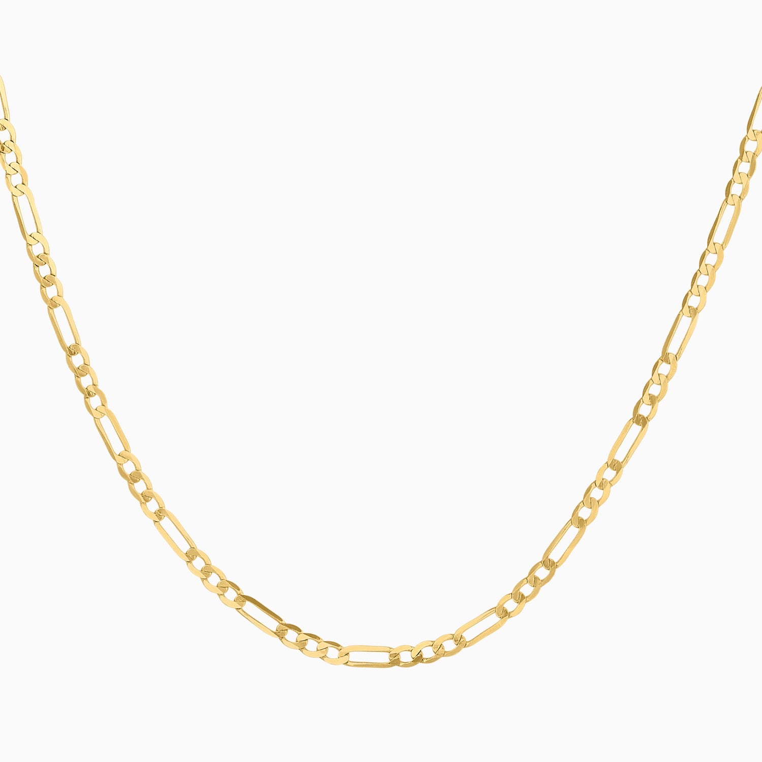 Cadena 3X1 Tejido Fígaro Lisa 14K Oro Amarillo + Estuche