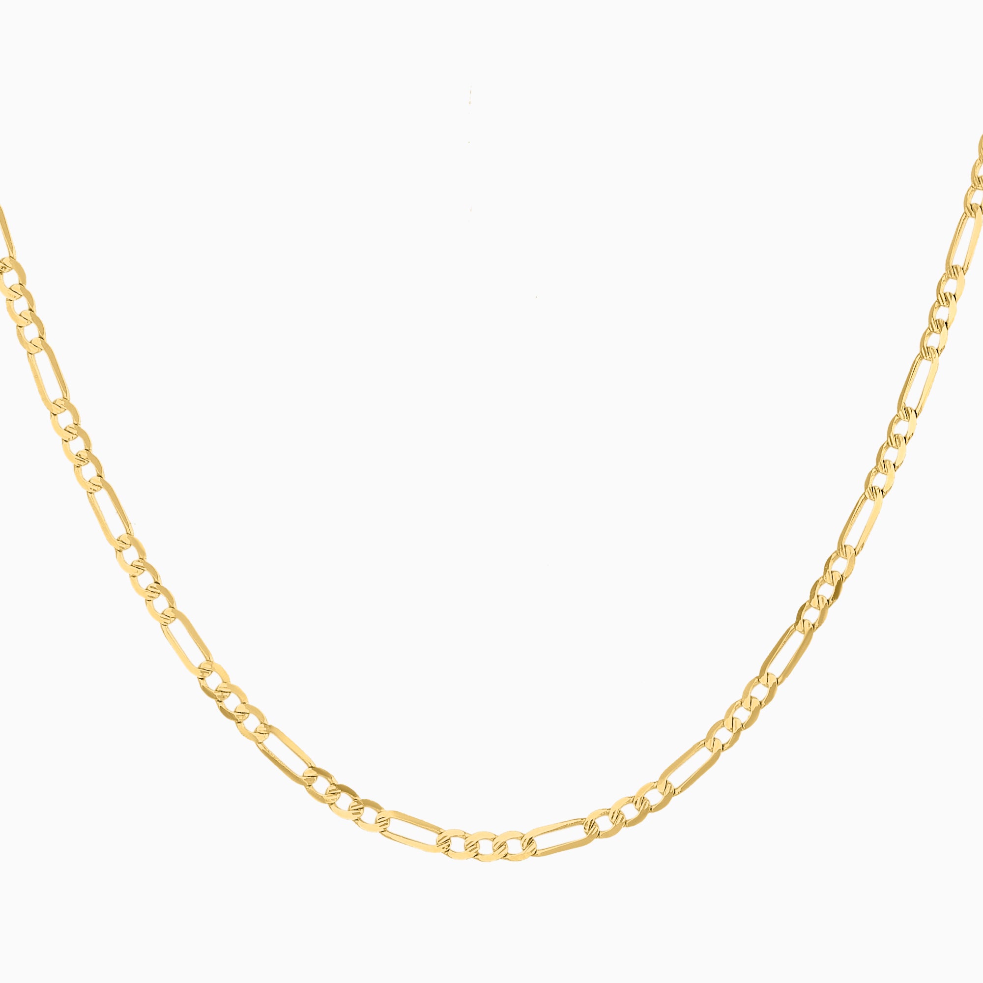 Cadena 3X1 Tejido Fígaro Lisa 14K Oro Amarillo + Estuche