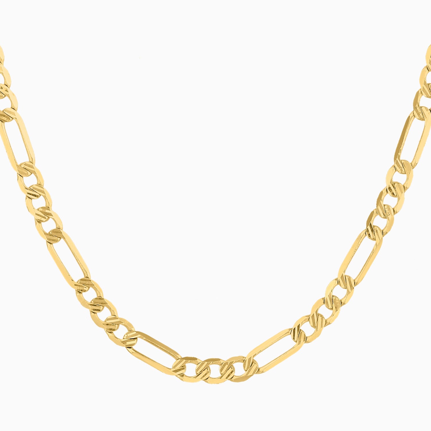 Cadena 3X1 Tejido Fígaro Troquelado 14K Oro Amarillo + Estuche