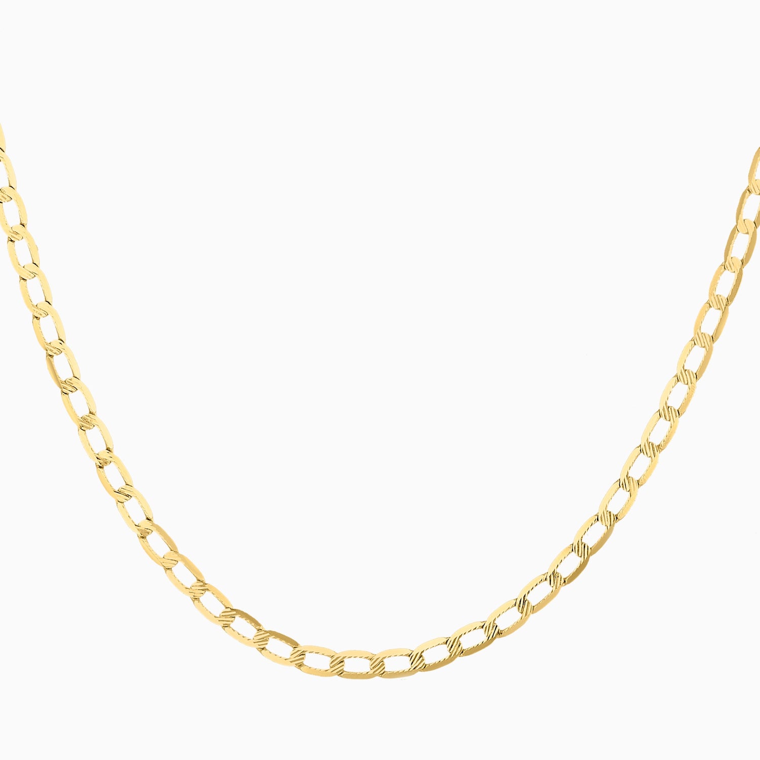 Cadena Ancla Troquelado 14K Oro Amarillo + Estuche