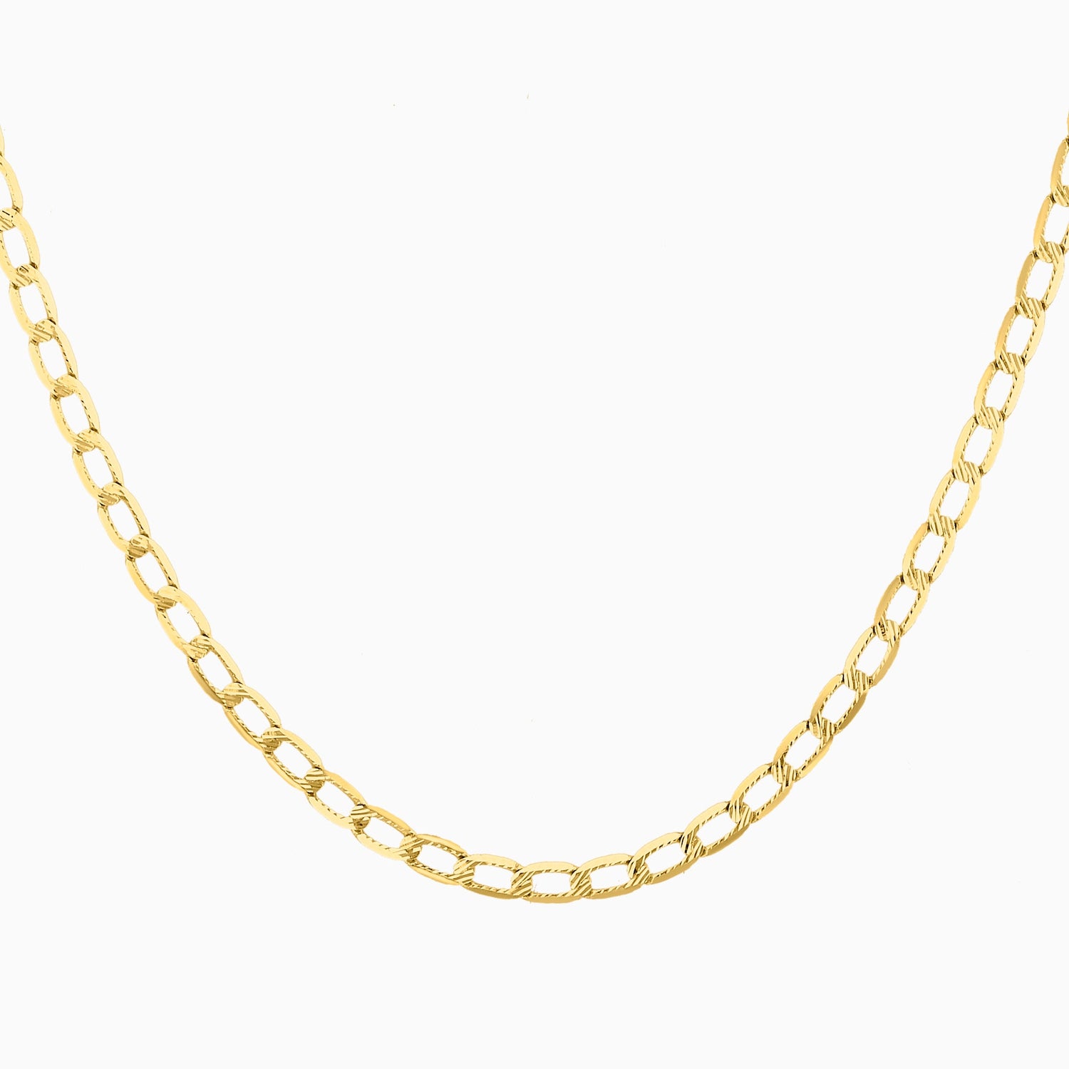 Cadena Ancla Troquelado 14K Oro Amarillo + Estuche
