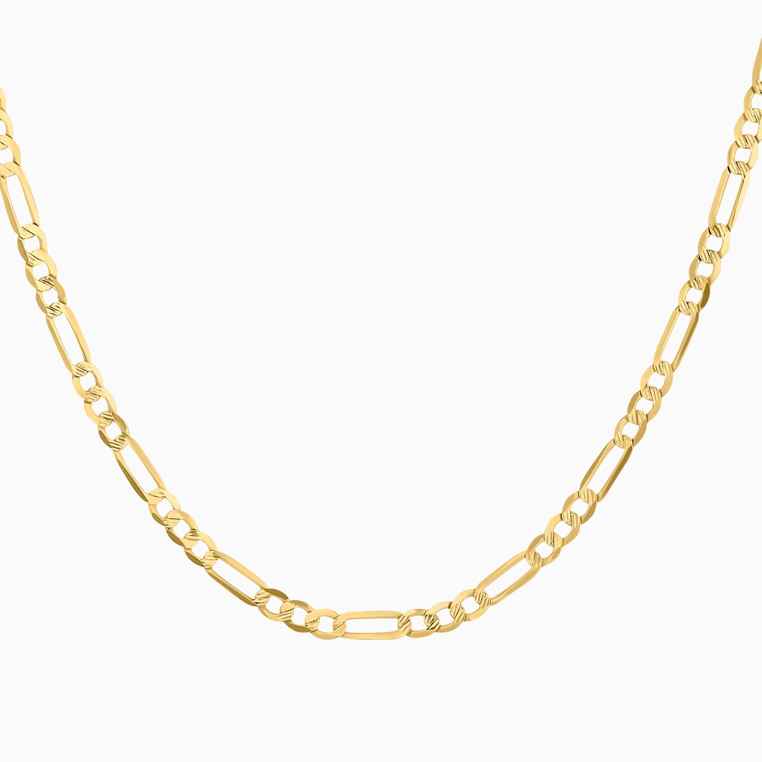 Cadena 3X1 Tejido Fígaro Troquelado 14K Oro Amarillo + Estuche