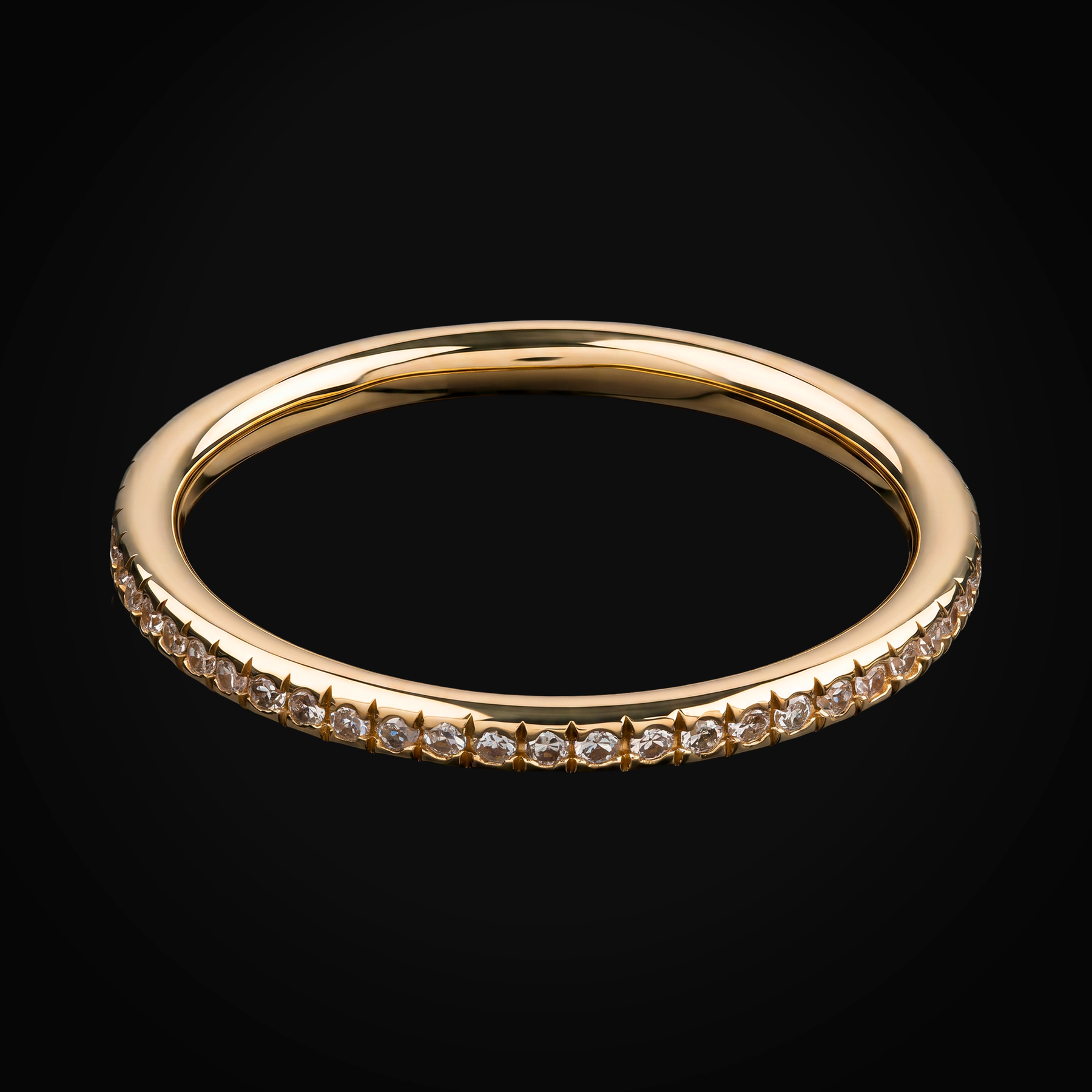 Mini Churumbela Oro Amarillo Diamantes Naturales + Estuche