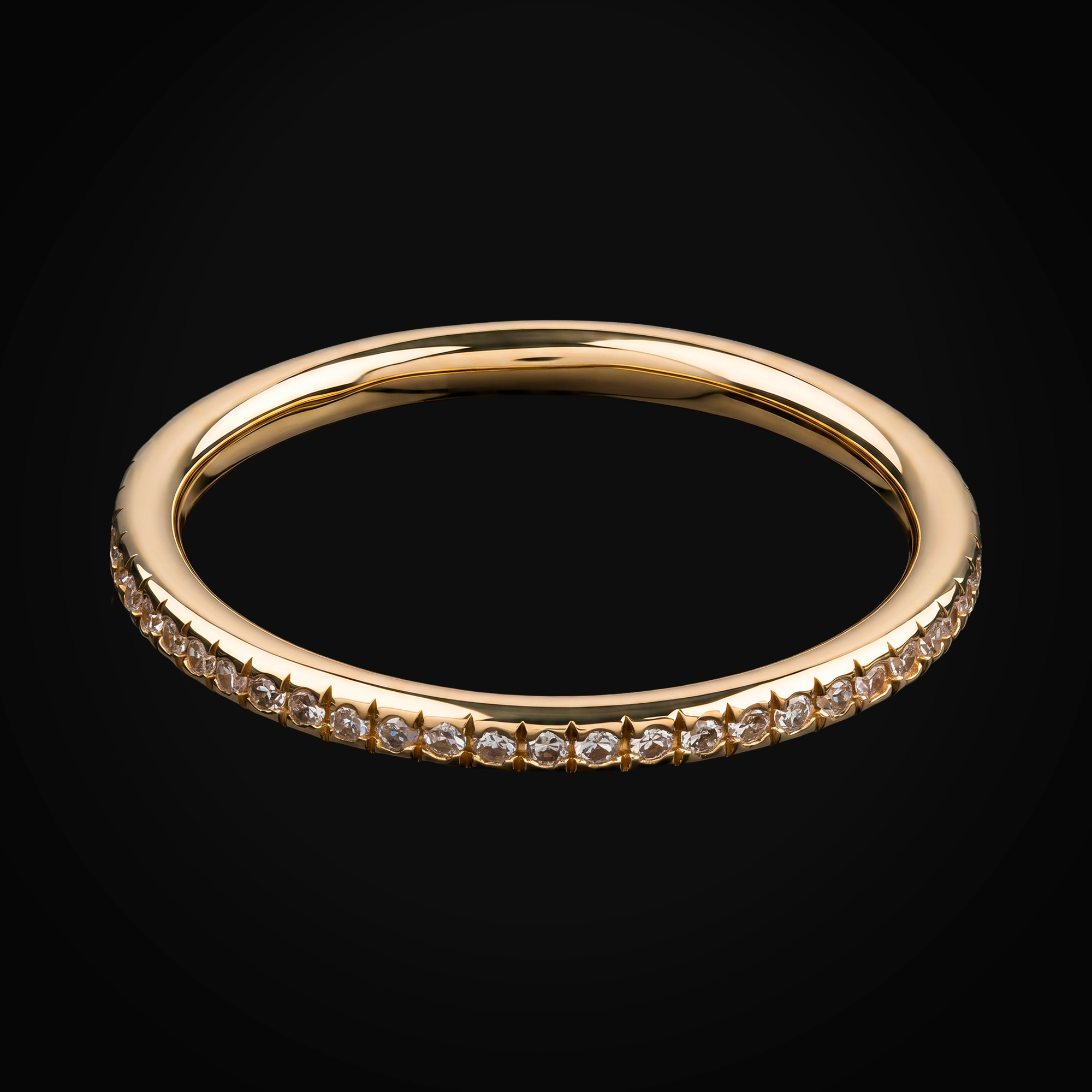 Mini Churumbela Oro Amarillo Diamantes Naturales + Estuche