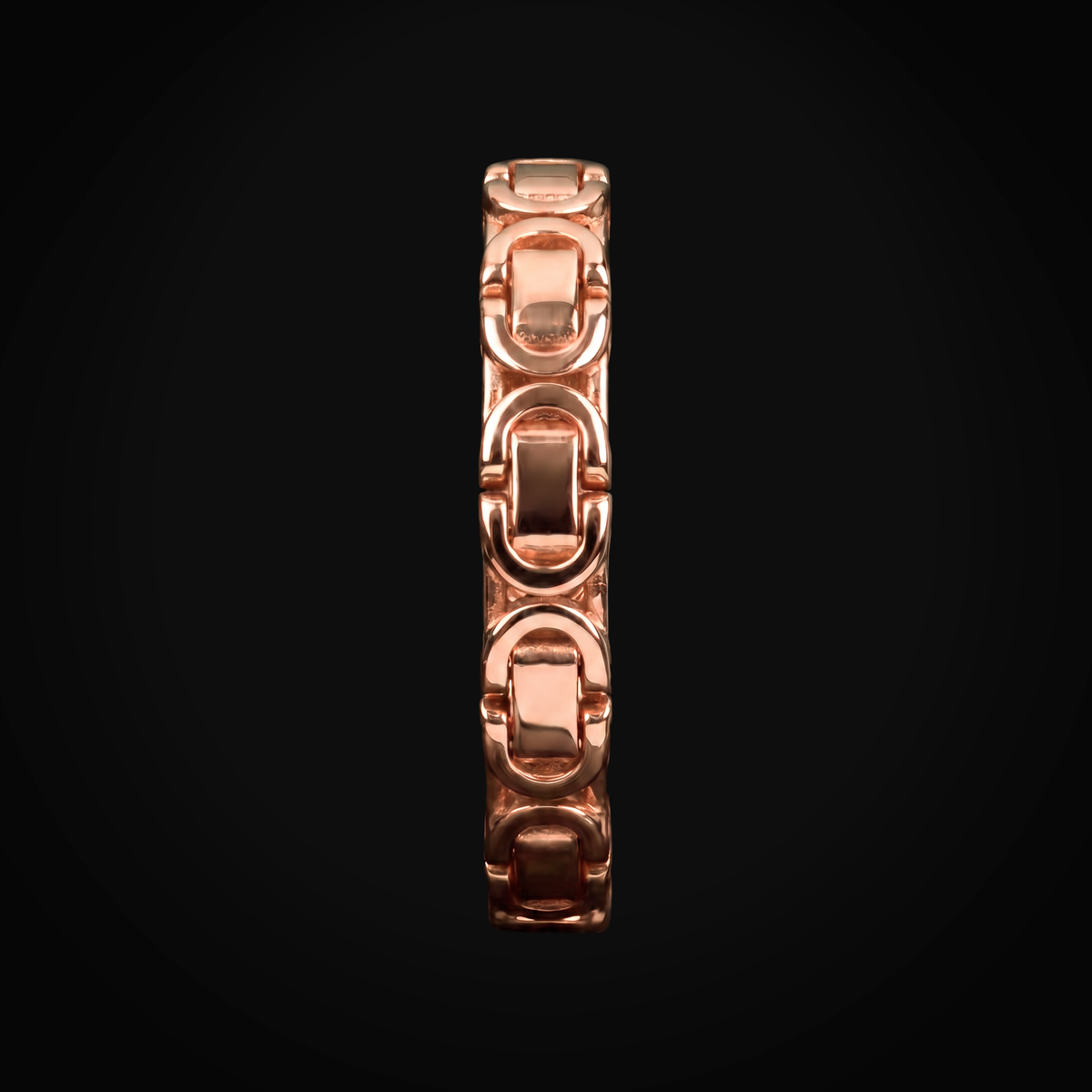 Anillo 14k Oro Rosa Tejido Bizantino + Estuche