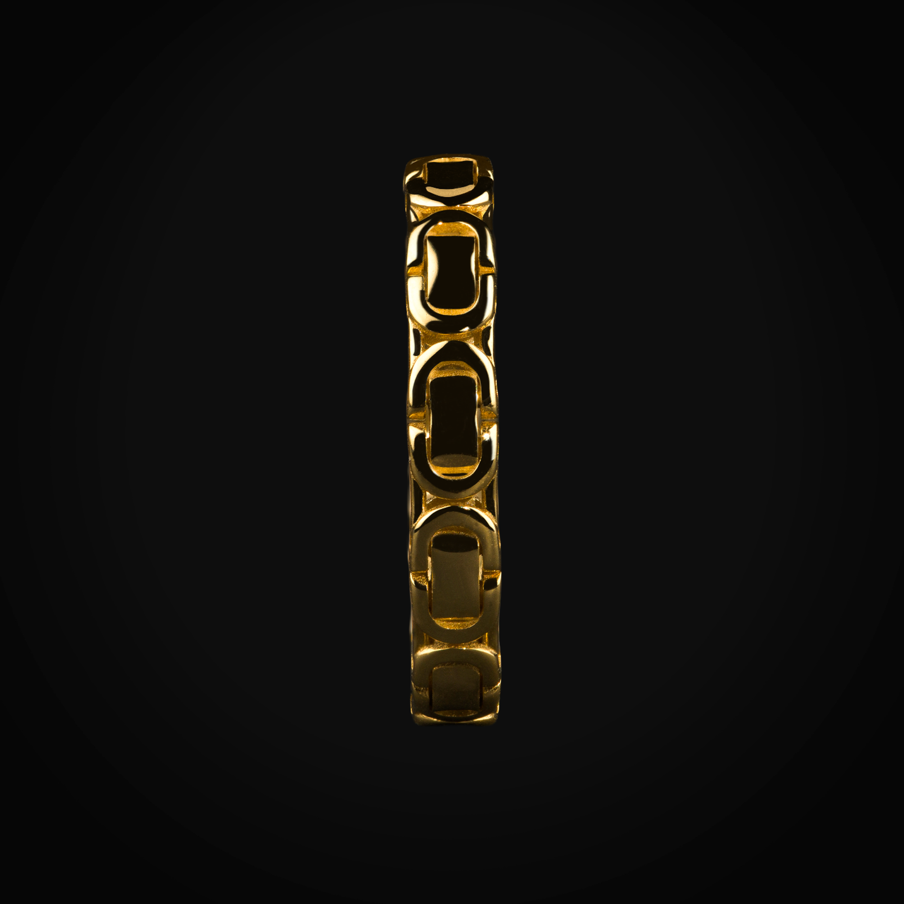 Anillo 14k oro amarillo tejido bizantino + Estuche