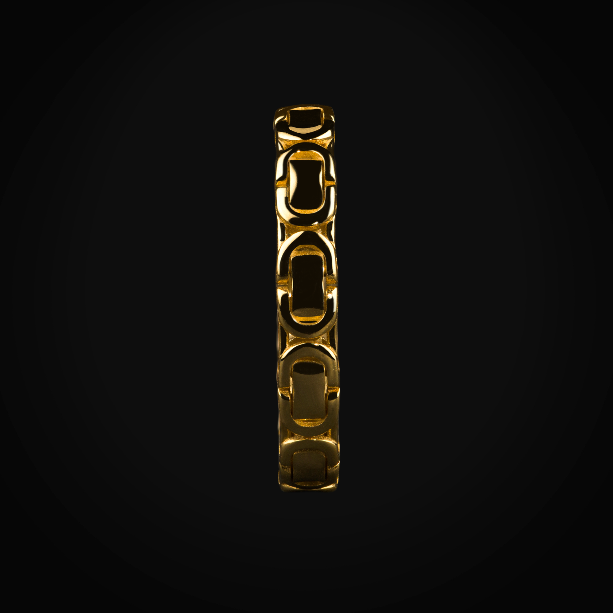 Anillo 14k oro amarillo tejido bizantino + Estuche