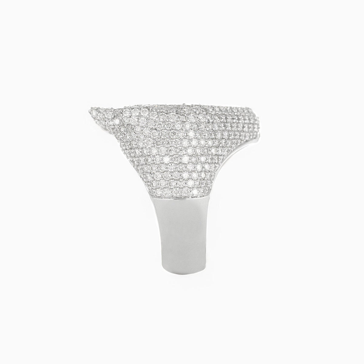 Anillo Corazón Fuego Oro Blanco 14k con Diamantes